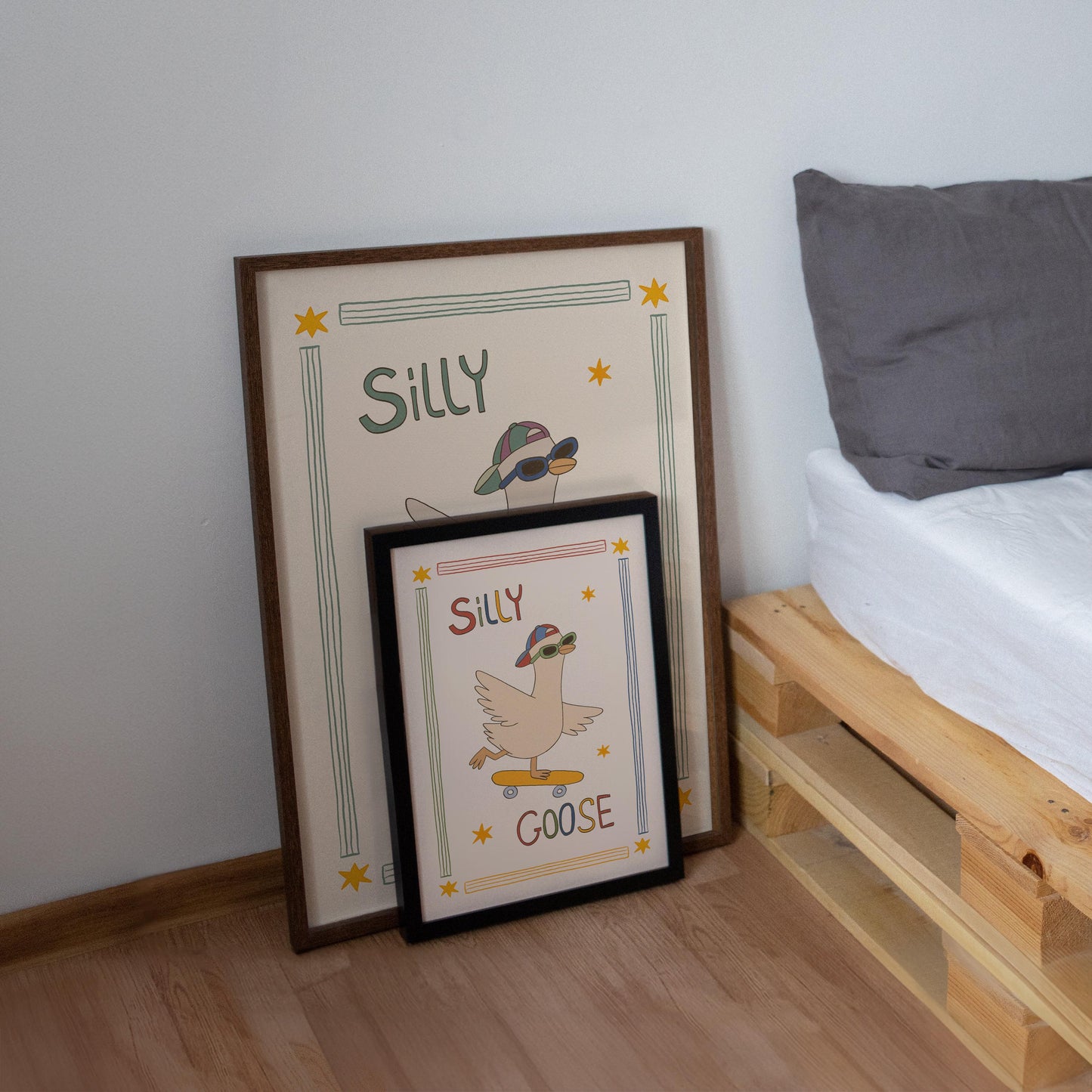 Silly Goose Print, Skateboard Goose Poster, Boy Nursery Decor, Playroom Wall Art (MR124)
