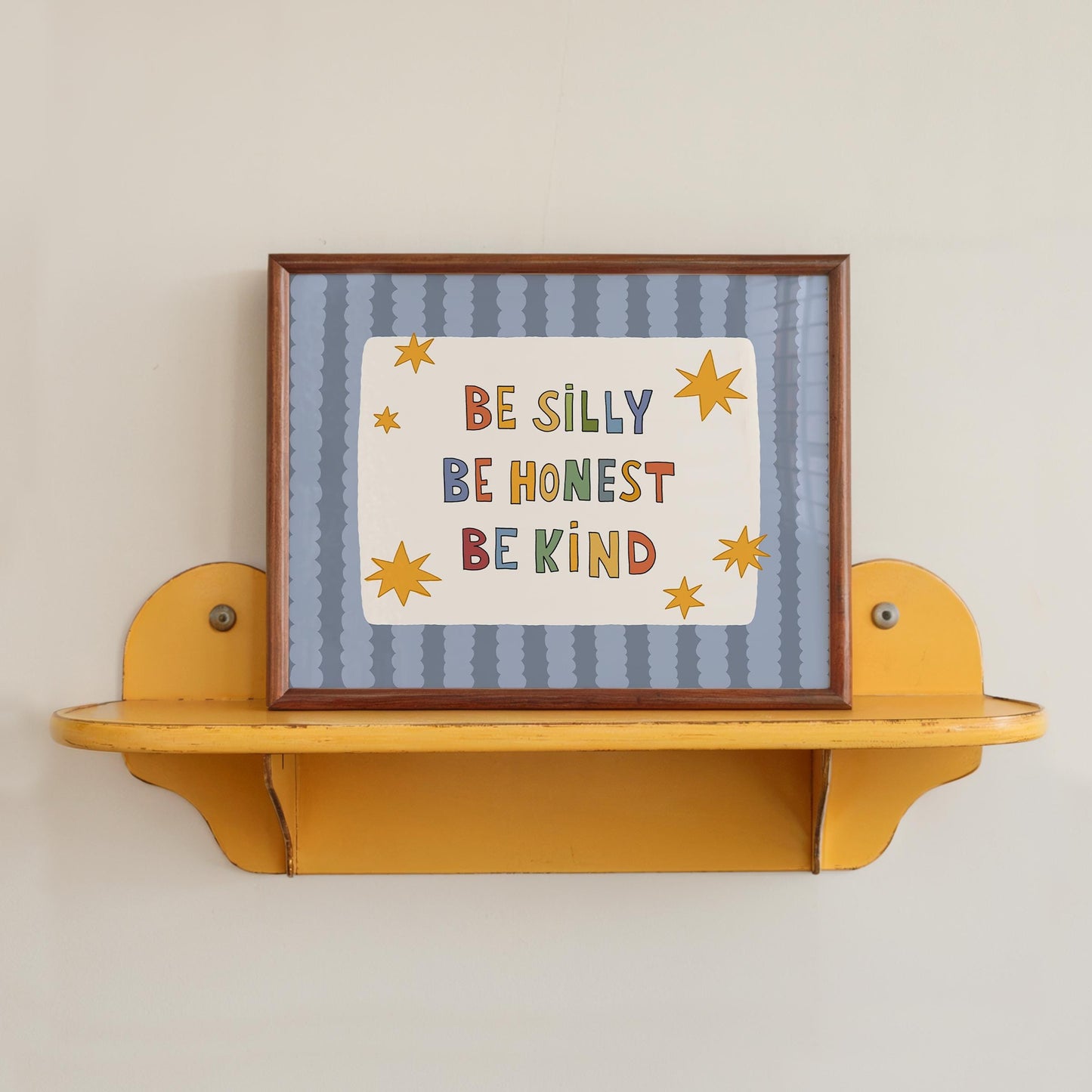 Be Silly Honest Kind Print, Colorful Stars Kids Playroom Poster, Toddler Wall Decor (MR120)