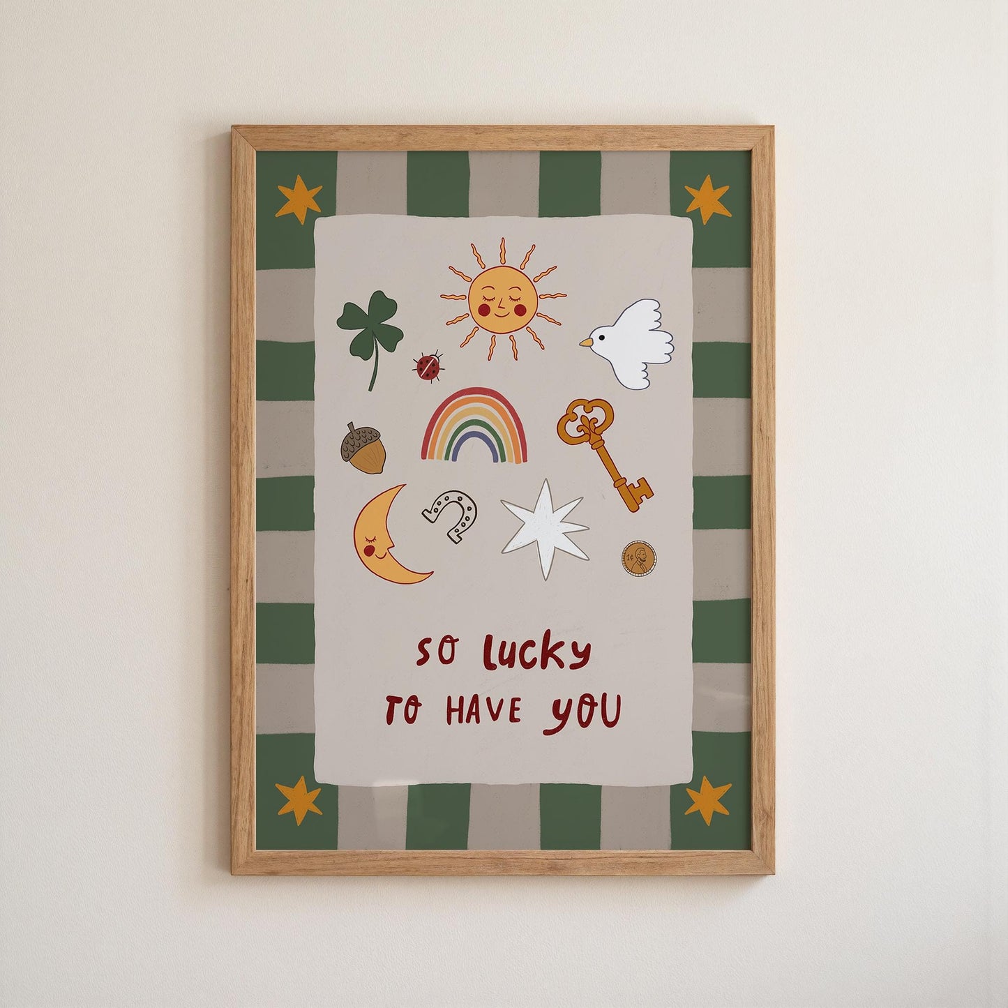 Lucky to Have You Print Nursery Wall Art Kids Room Art Playroom Decor MR126