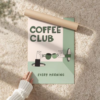 Coffee Wall Art, Bar Sign, Coffee Club Print, Kitchen Decor, Coffee Lover Gift (MR122)