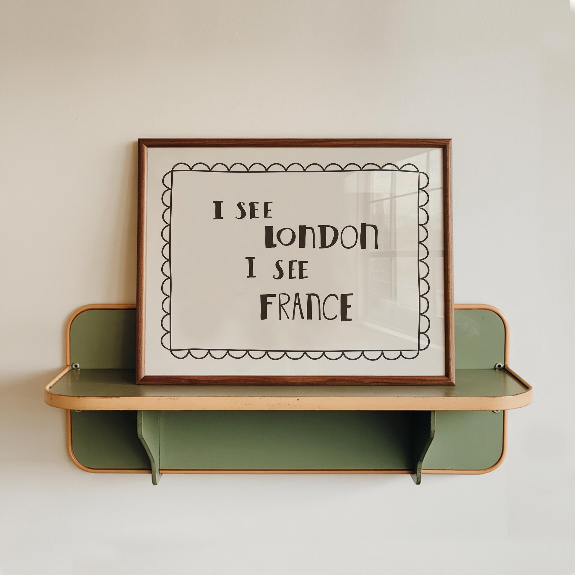 I See London I See France Bathroom Wall Art, Funny Retro Bathroom Print, Unframed (MR131)
