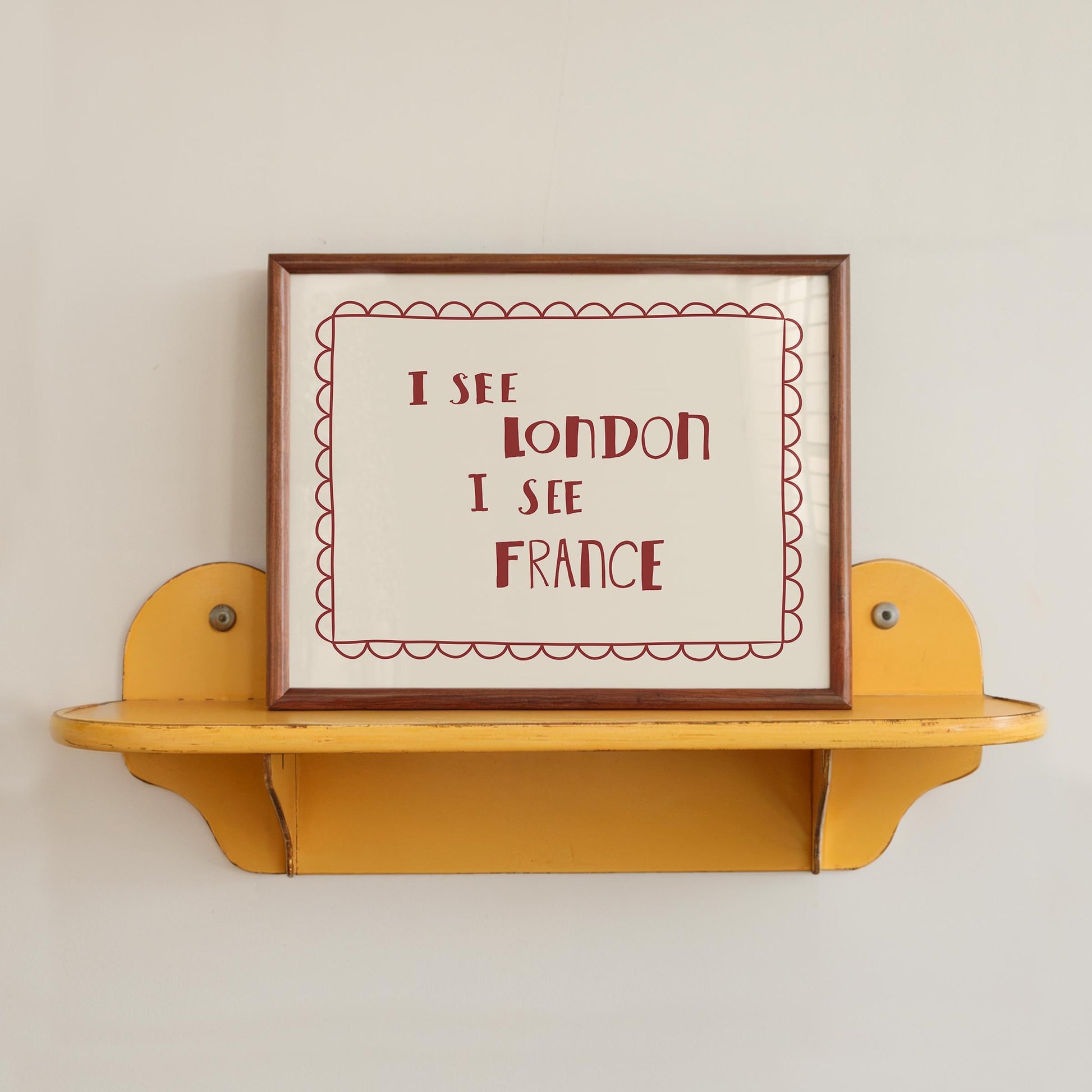 I See London I See France Bathroom Wall Art, Funny Retro Bathroom Print, Unframed (MR131)