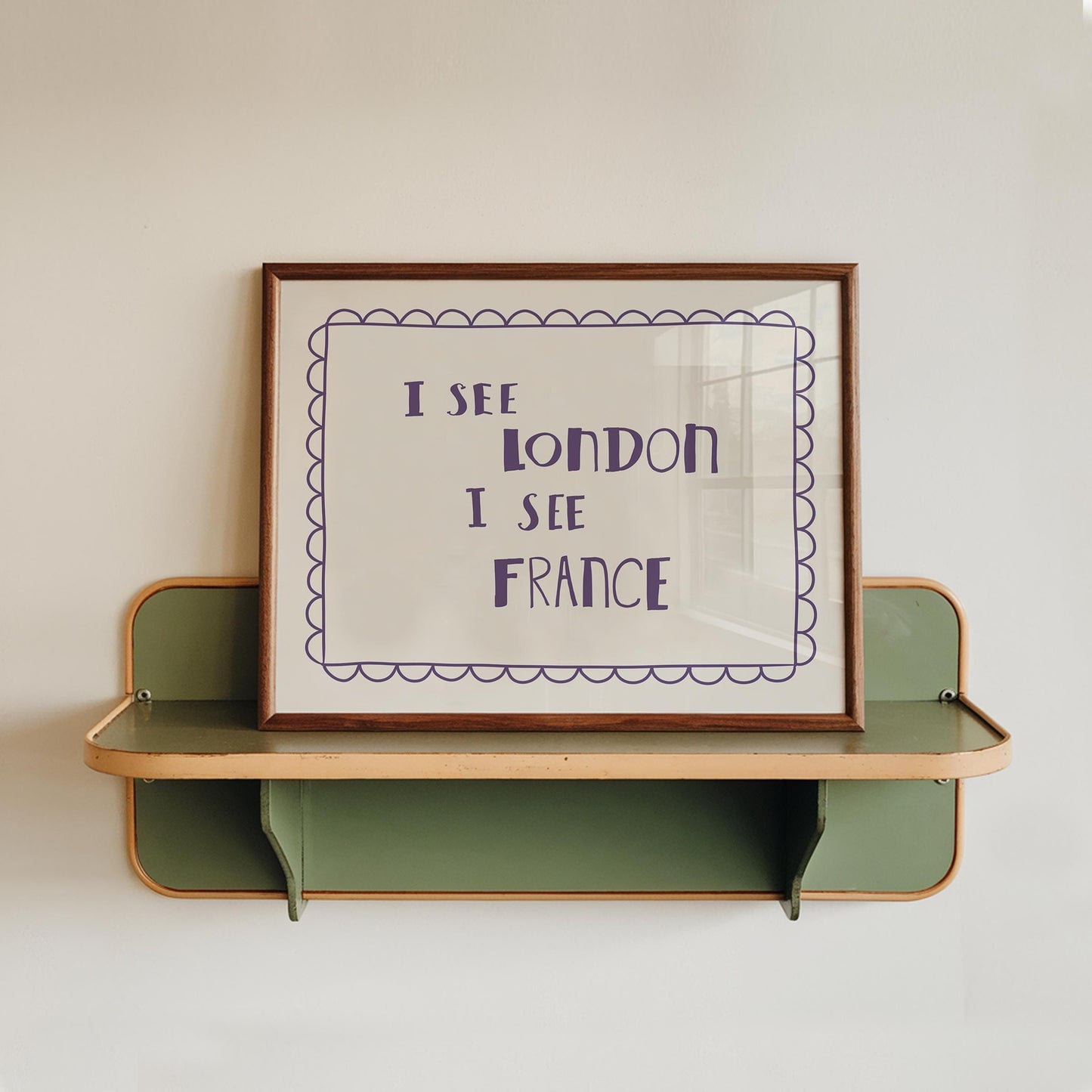 I See London I See France Bathroom Wall Art, Funny Retro Bathroom Print, Unframed (MR131)