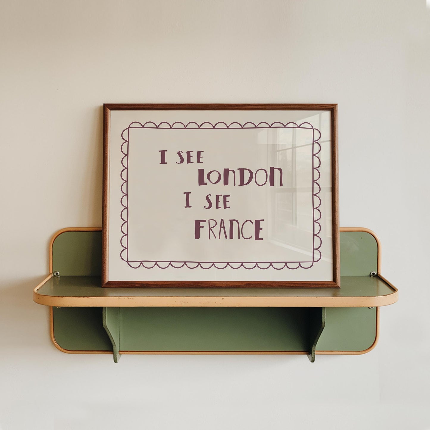 I See London I See France Bathroom Wall Art, Funny Retro Bathroom Print, Unframed (MR131)