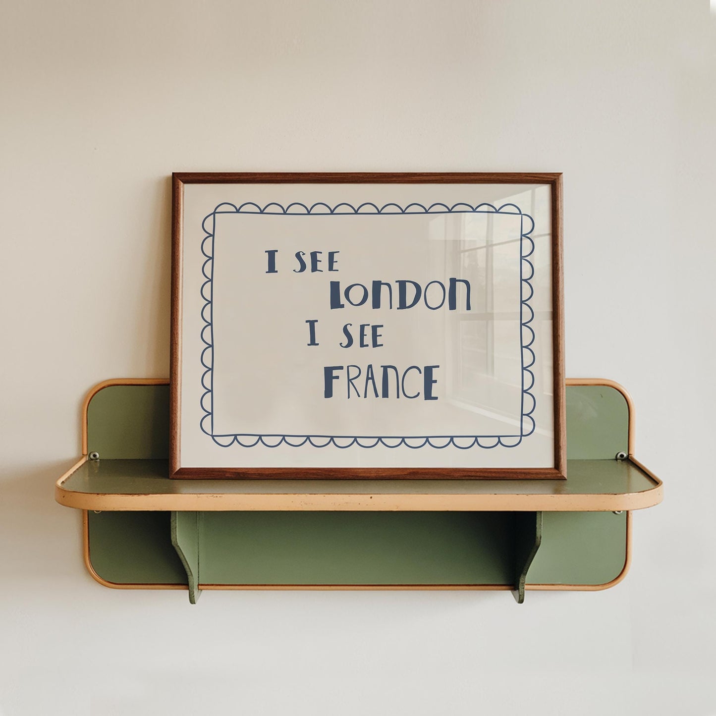 I See London I See France Bathroom Wall Art, Funny Retro Bathroom Print, Unframed (MR131)