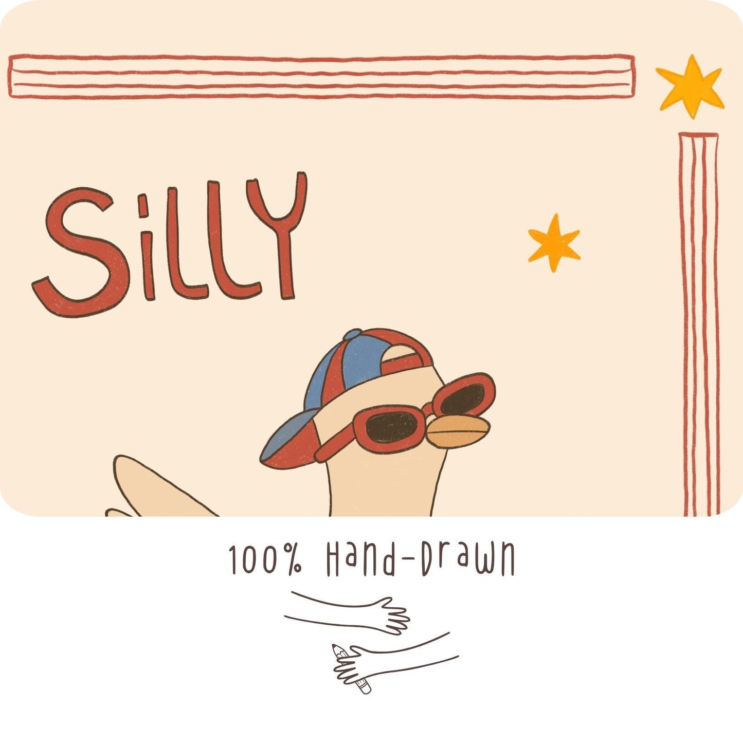 Silly Goose Print, Skateboard Goose Poster, Boy Nursery Decor, Playroom Wall Art (MR124)