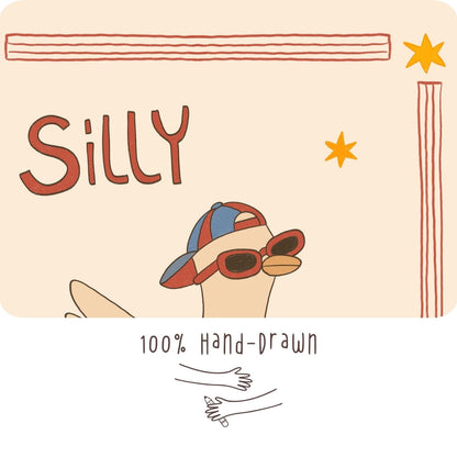 Silly Goose Print, Skateboard Goose Poster, Boy Nursery Decor, Playroom Wall Art (MR124)