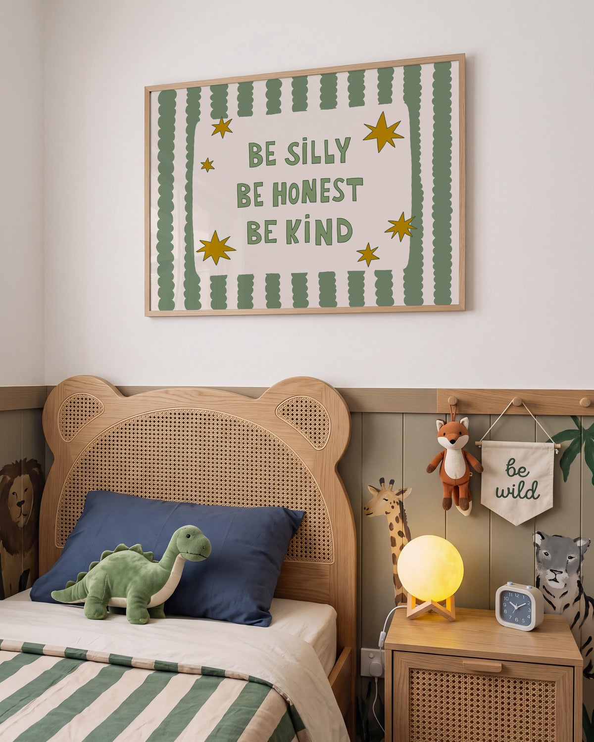 Be Silly Honest Kind Print, Stars Kids Playroom Poster, Toddler Colorful Wall Decor (MR106)