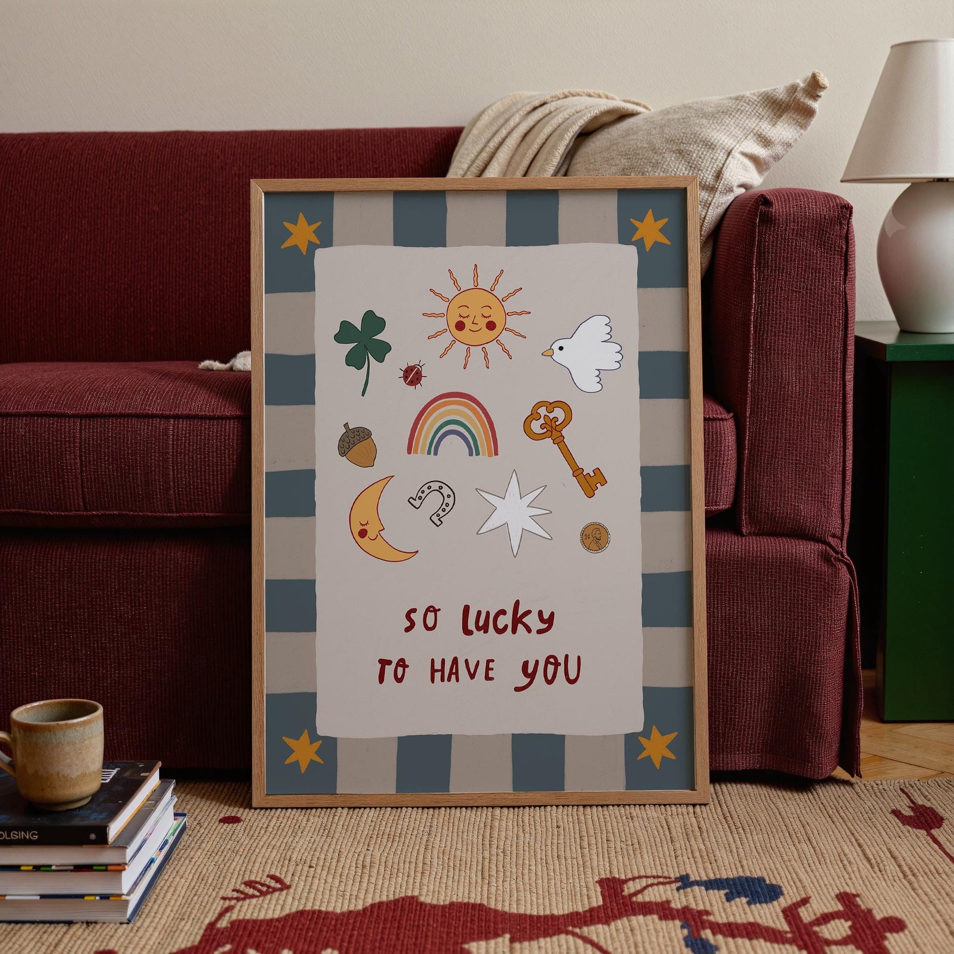 Lucky to Have You Print Nursery Wall Art Kids Room Art Playroom Decor MR126