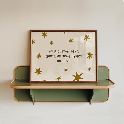 Custom Quote Print, Personalized Text Poster, Song Lyrics Wall Art, Star Nursery Decor (MR109)