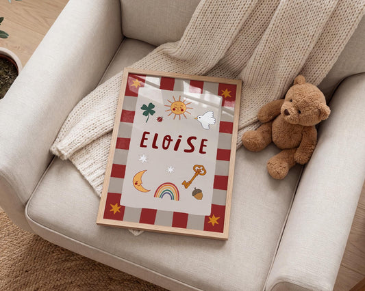 Personalized Name Print, Baby Name Sign, Nursery Wall Art, Kids Room Decor MR135