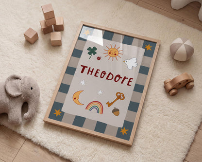 Personalized Name Print, Baby Name Sign, Nursery Wall Art, Kids Room Decor MR135