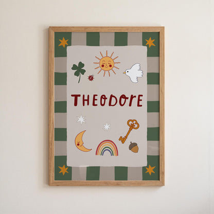 Personalized Name Print, Baby Name Sign, Nursery Wall Art, Kids Room Decor MR135