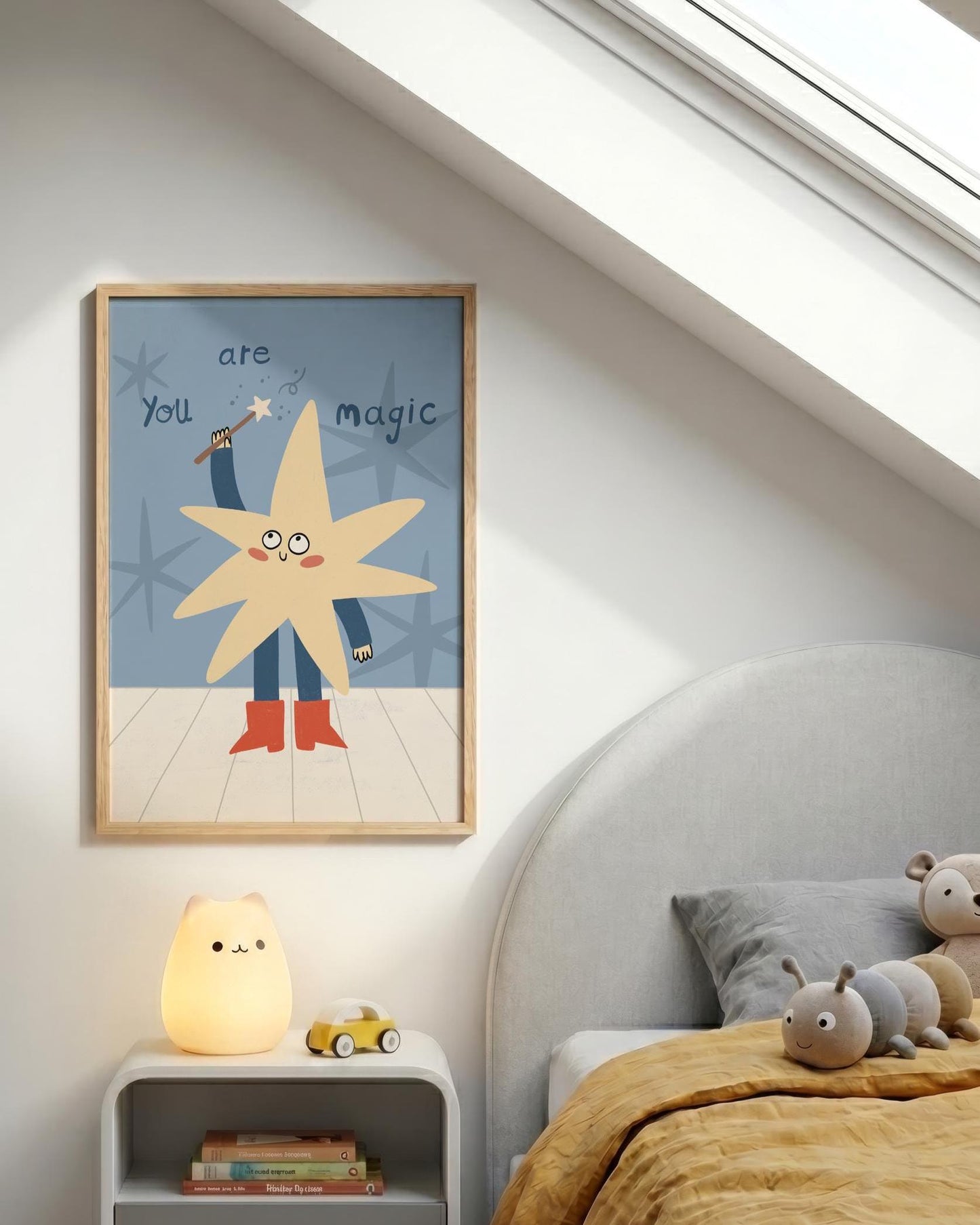 You Are Magic Print, Whimsical Star Kids Wall Art, Nursery Decor, Playroom Poster MR132