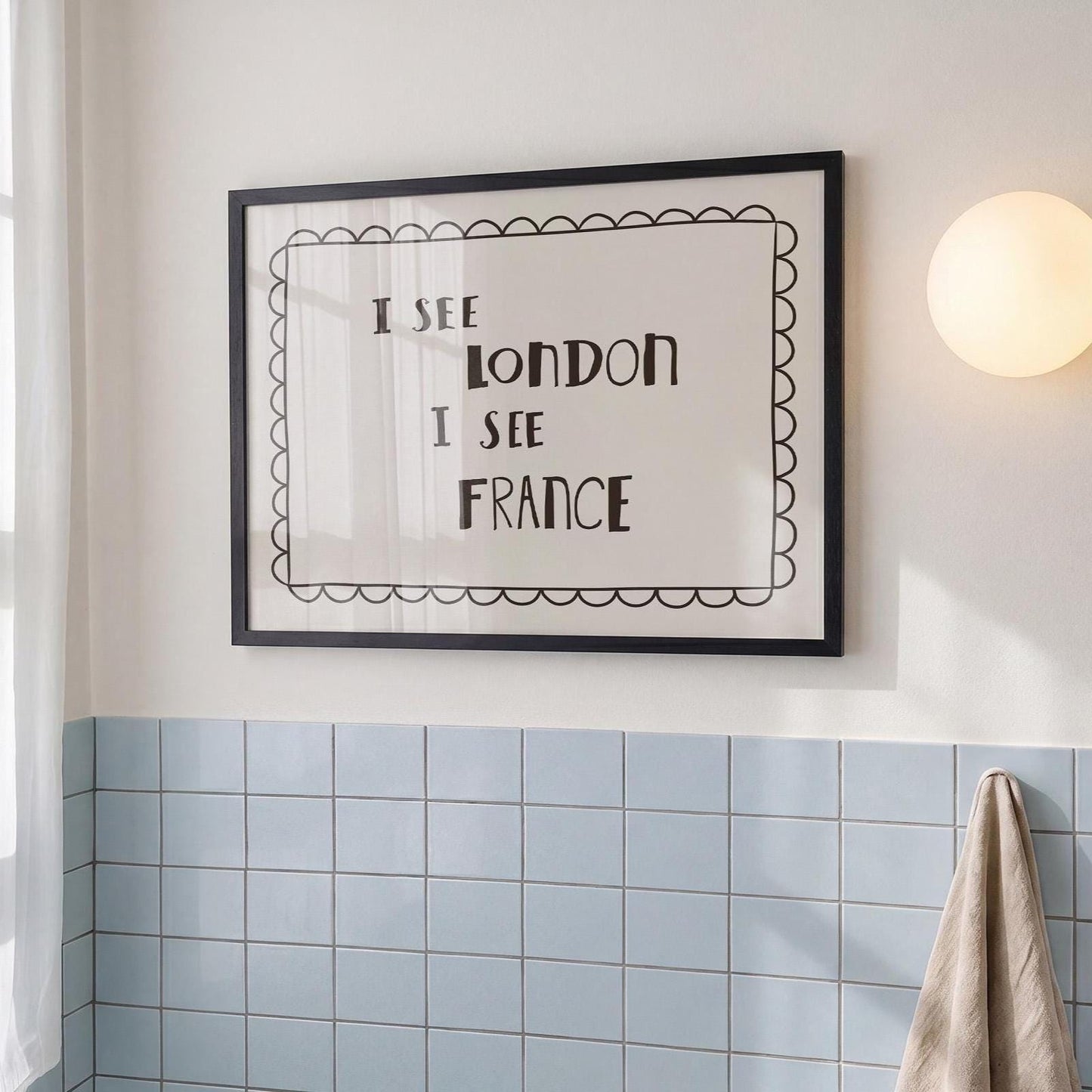 I See London I See France Print, Funny Toilet Poster, Powder Room Decor MR34