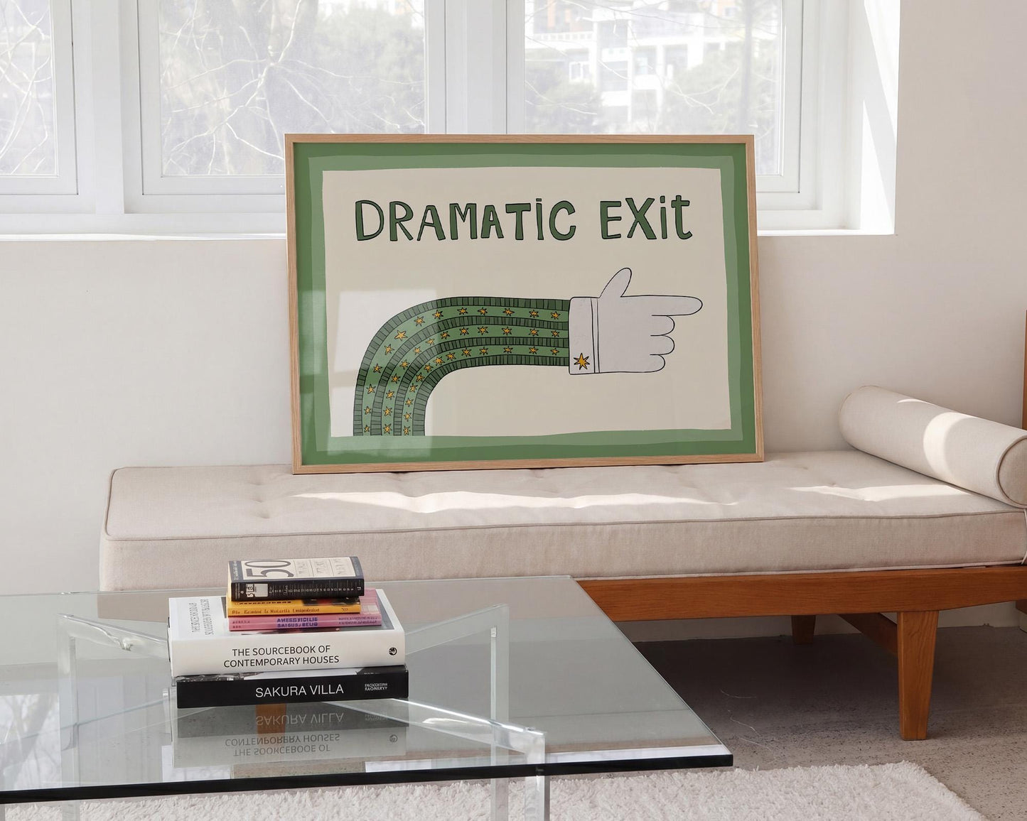 Dramatic Exit Print, Funny Wall Art, Gallery Wall Poster, Unframed MR85