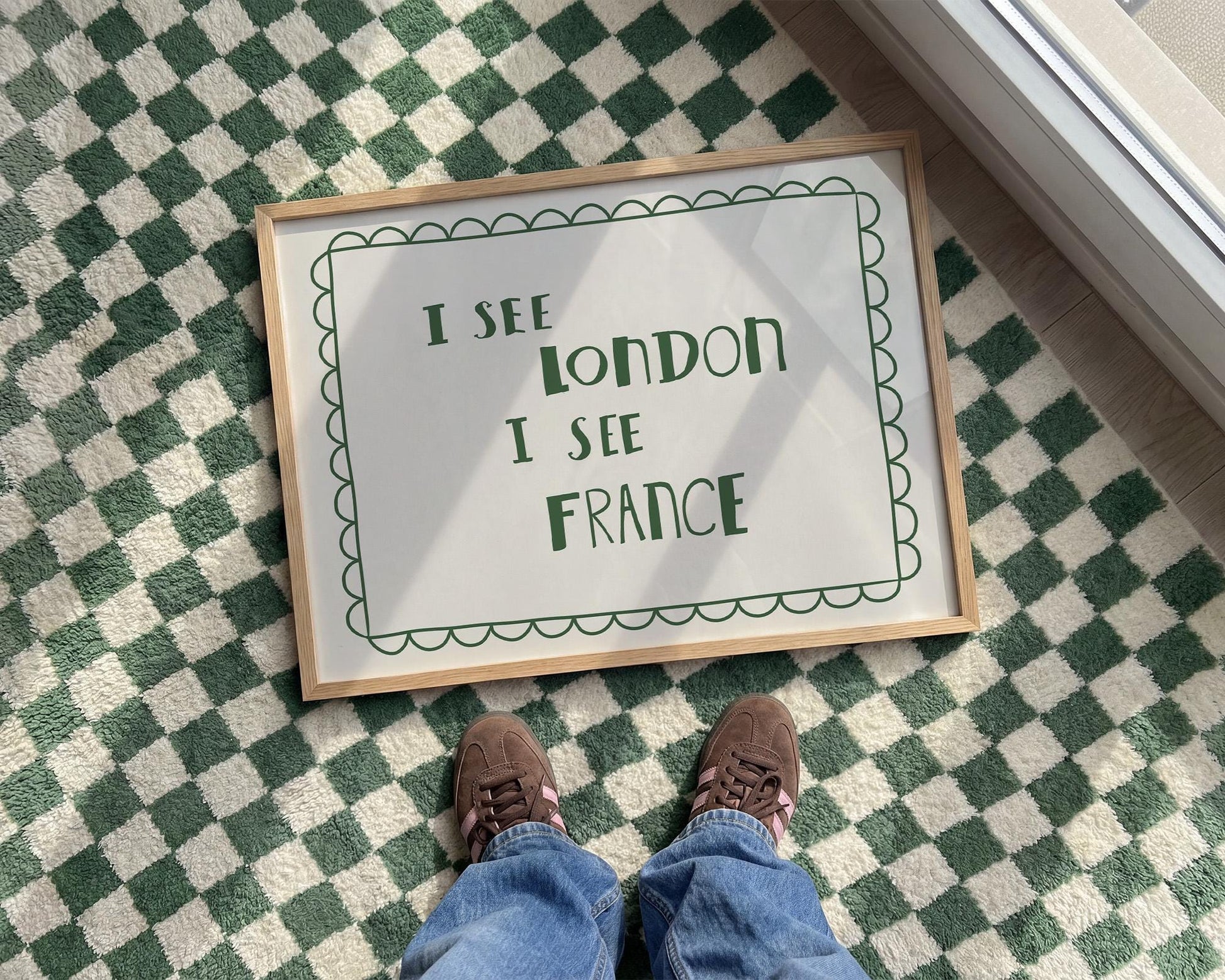 I See London I See France Bathroom Wall Art, Funny Retro Bathroom Print, Unframed (MR131)