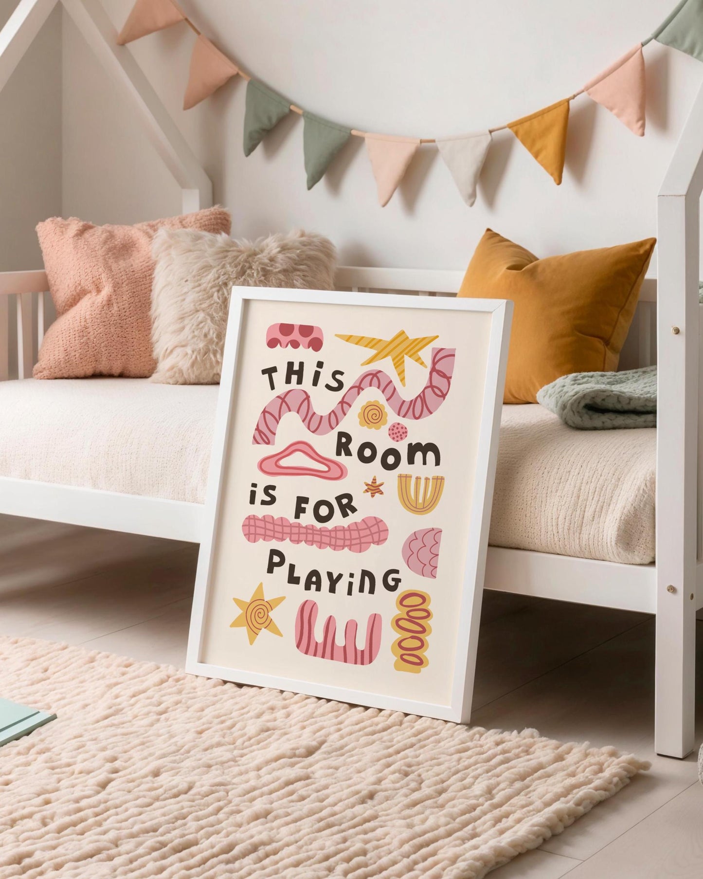 This Room Is For Playing, Playroom Wall Art, Kids Poster, Nursery Decor (MR134)