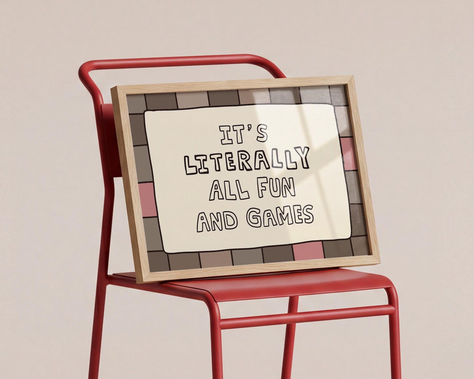 It’s Literally All Fun And Games Print, Playful Ironic Typography Wall Art MR77