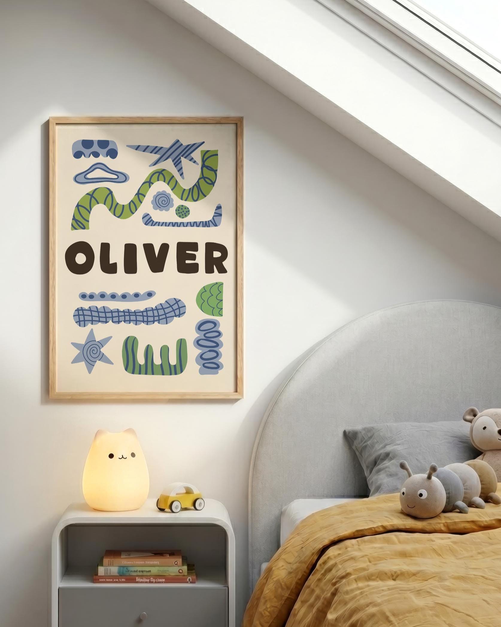 Custom Name Poster, Personalized Kids Wall Art, Baby Nursery Sign, Playroom Decor MR136