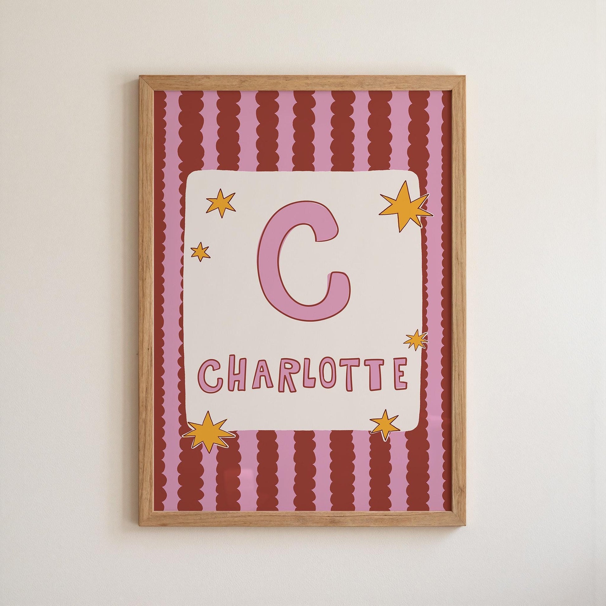 Custom Name Wall Art, Initial Name Poster, Colorful Kids Nursery and Playroom Decor MR137
