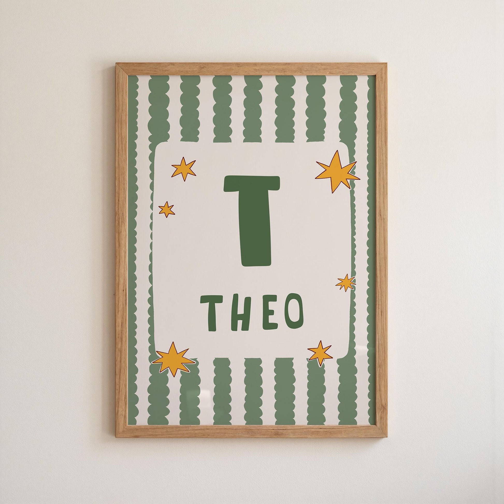 Custom Name Wall Art, Initial Name Poster, Colorful Kids Nursery and Playroom Decor MR137
