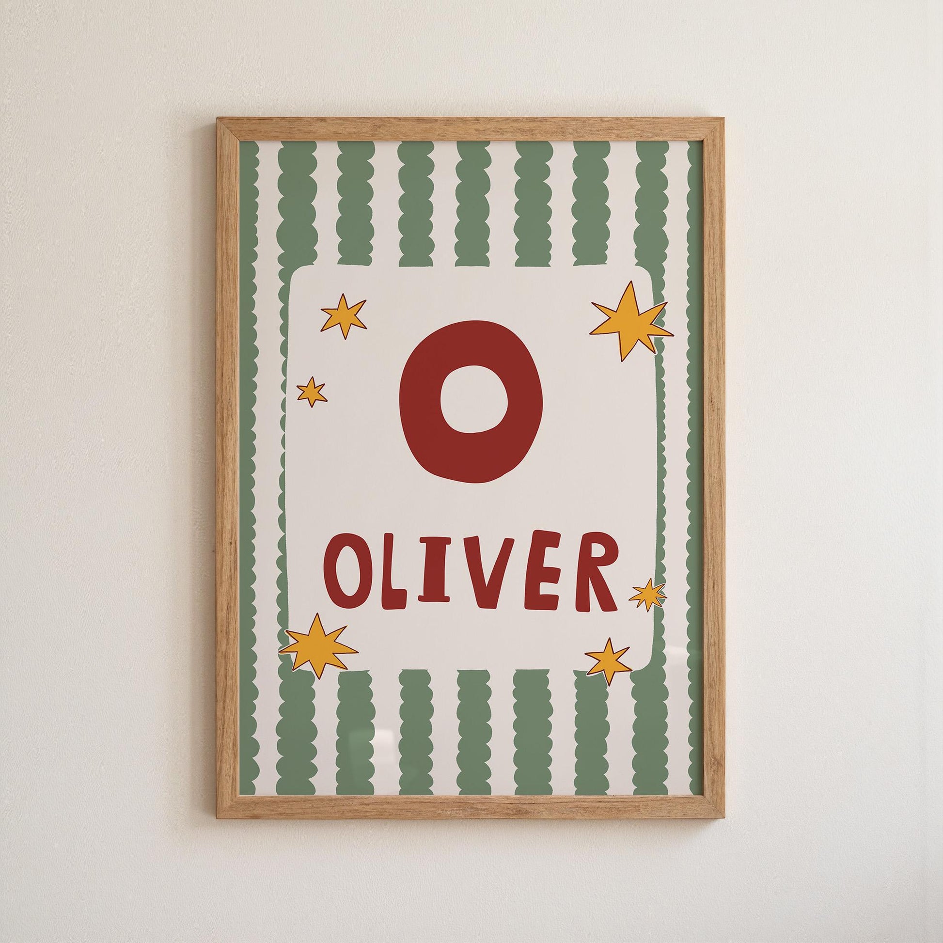 Custom Name Wall Art, Initial Name Poster, Colorful Kids Nursery and Playroom Decor MR137