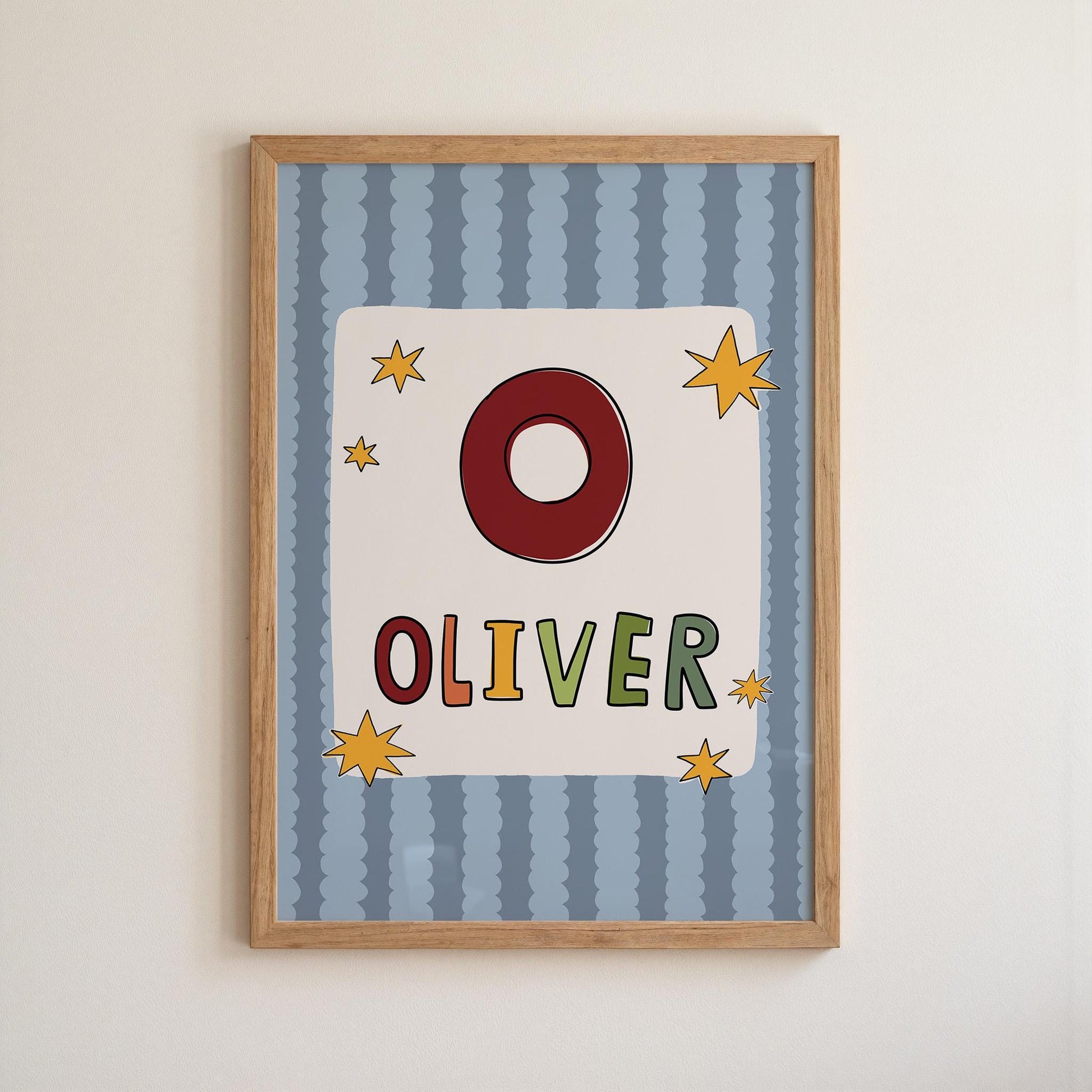 Custom Name Wall Art, Initial Name Poster, Colorful Kids Nursery and Playroom Decor MR137