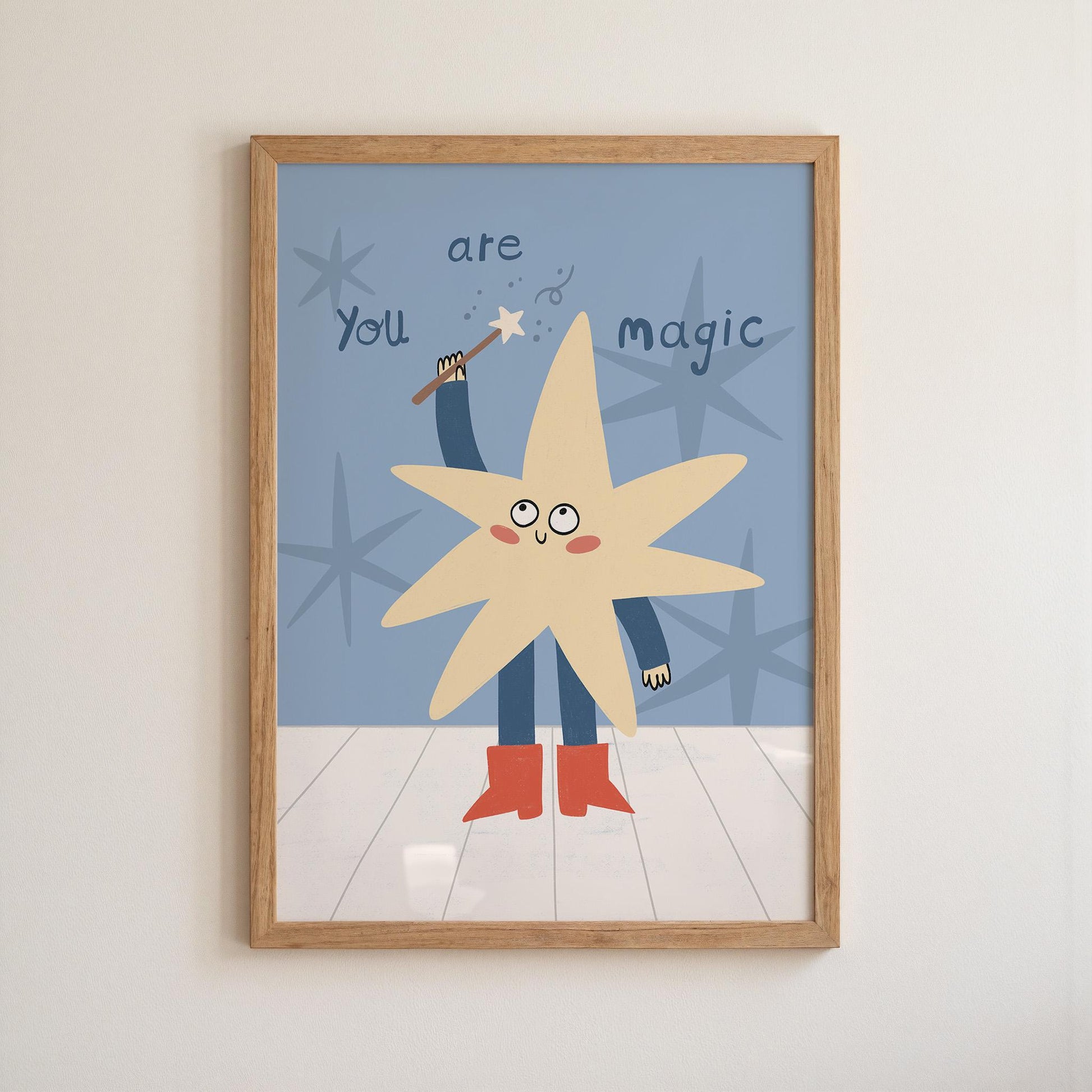 You Are Magic Print, Whimsical Star Kids Wall Art, Nursery Decor, Playroom Poster MR132