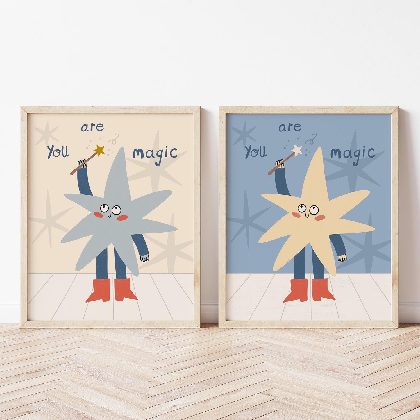 You Are Magic Print, Whimsical Star Kids Wall Art, Nursery Decor, Playroom Poster MR132