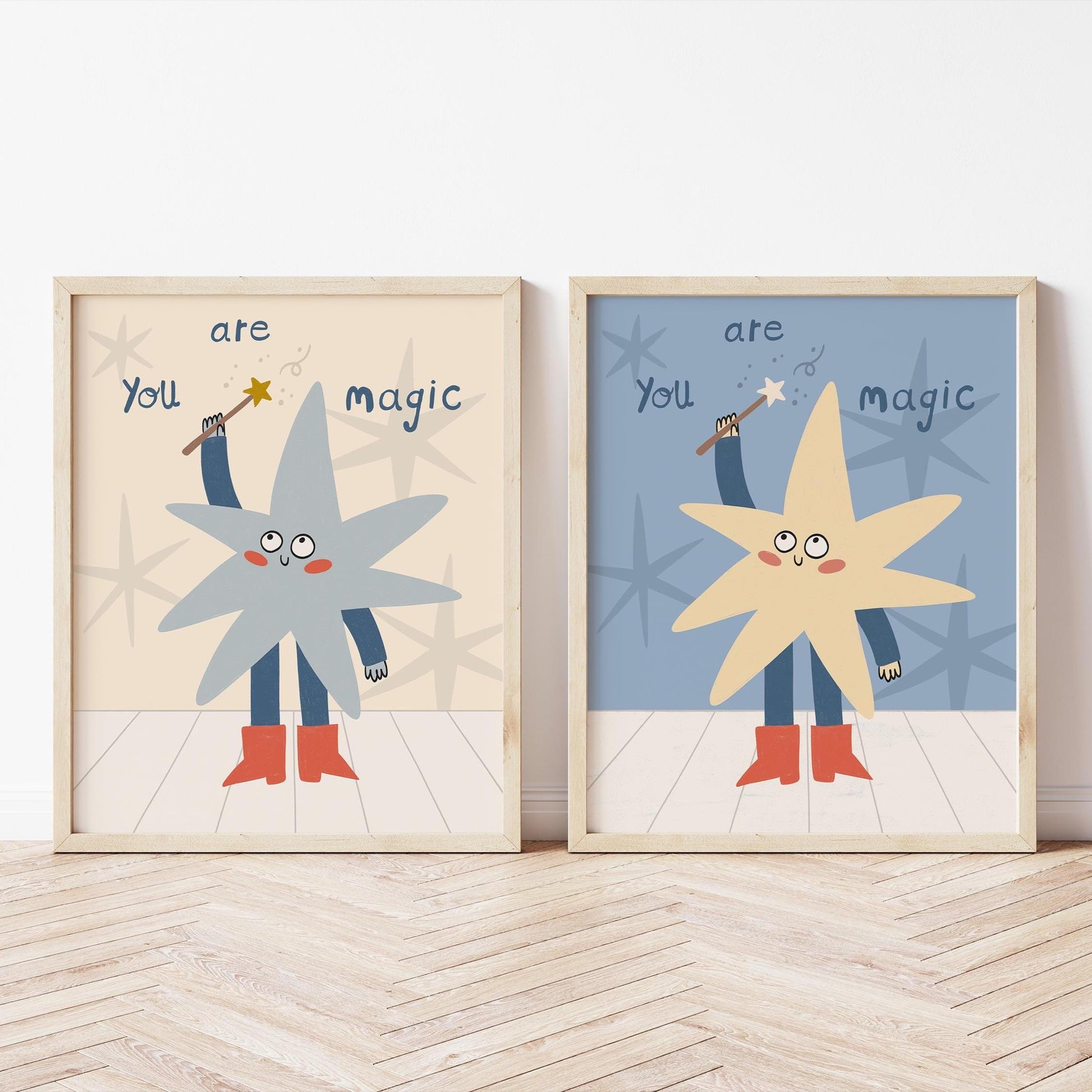 You Are Magic Print, Whimsical Star Kids Wall Art, Nursery Decor, Playroom Poster MR132