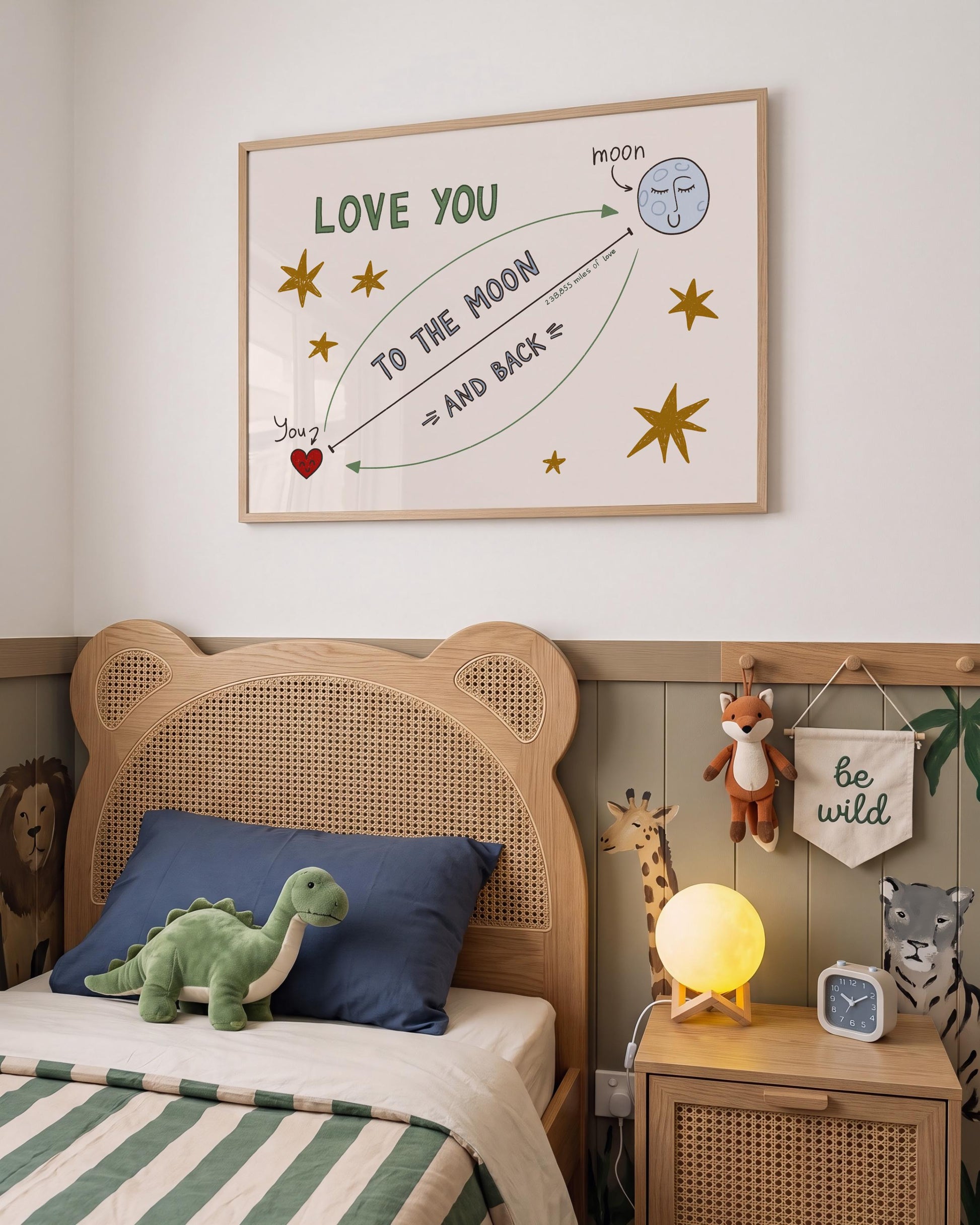 Love You To The Moon And Back Print, Playroom Poster, Nursery Wall Decor MR93