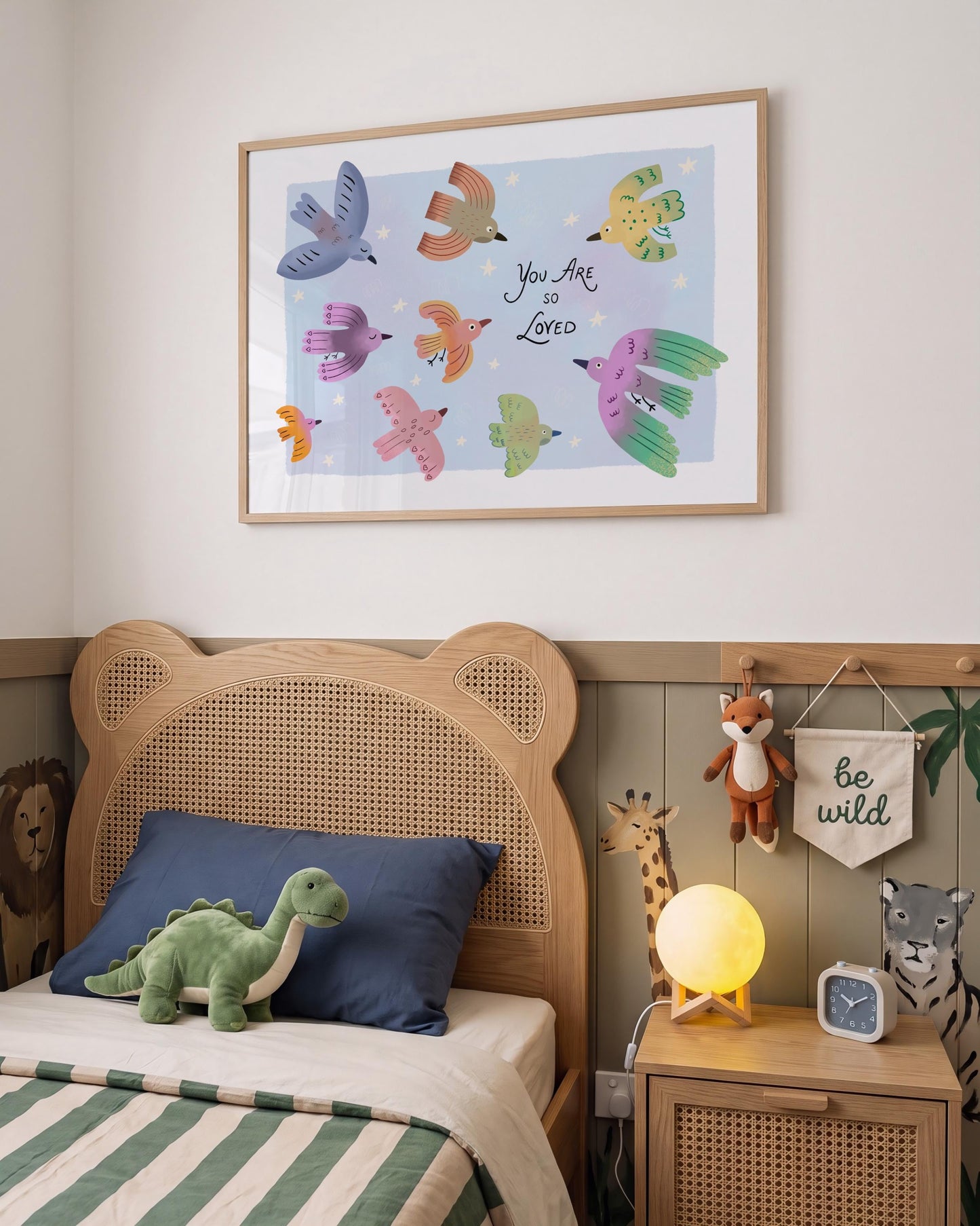 You Are So Loved Nursery Wall Art, Children's Bedroom Poster, Playroom Decor (MR70)