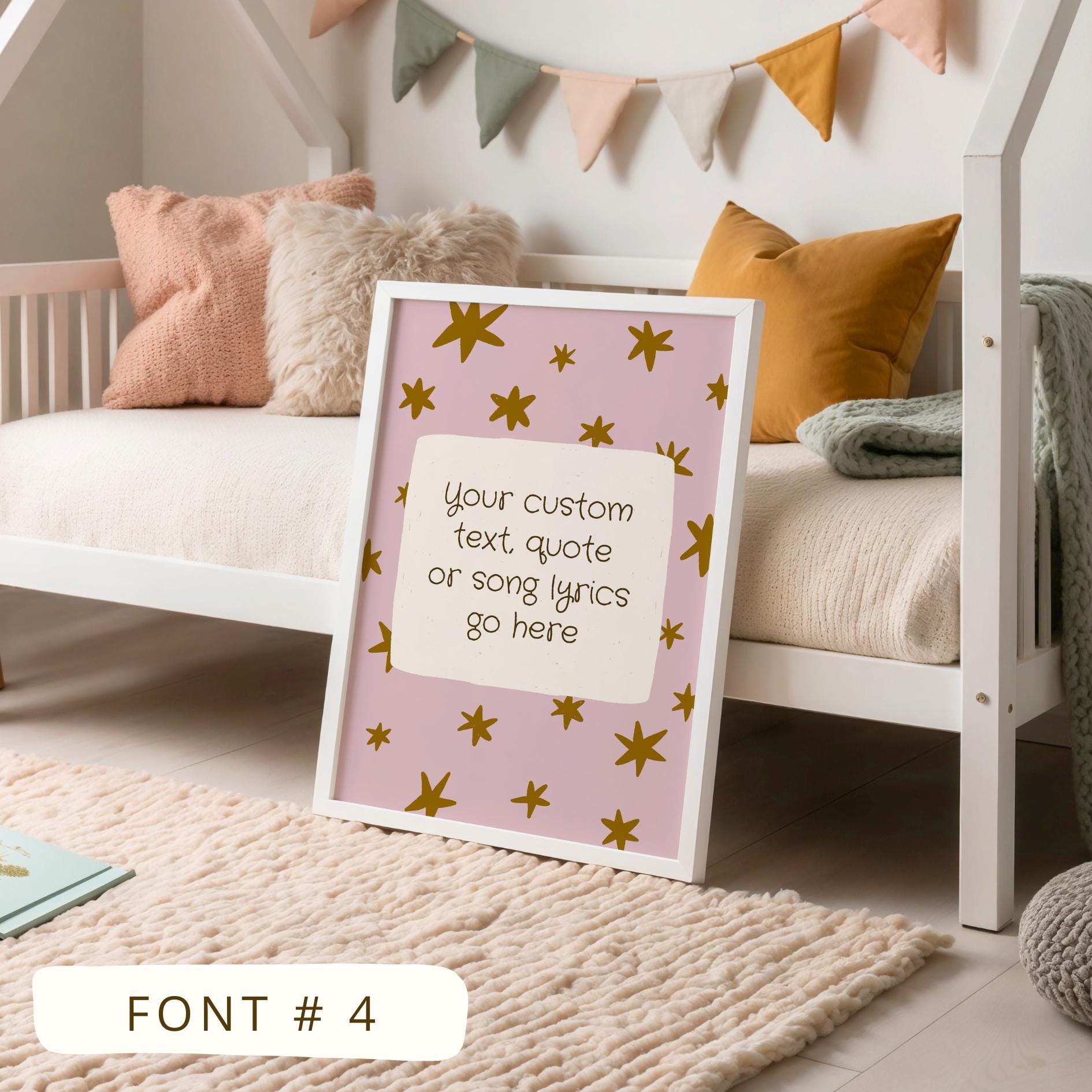 Custom Quote Print, Hand Drawn Colorful  Star Poster, Custom Wall Art, Personalized Text (MR140) — poster 6