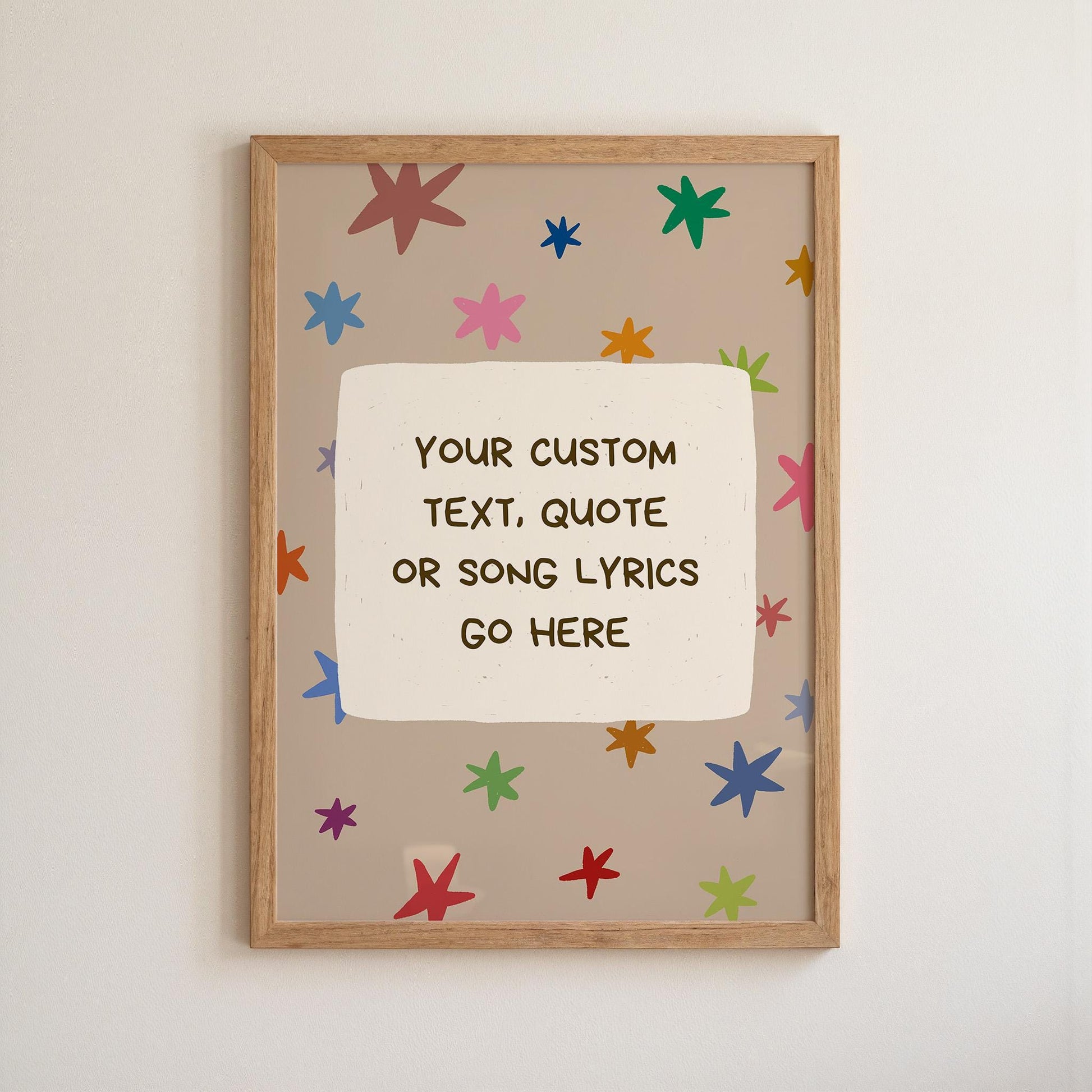 Custom Quote Print, Hand Drawn Colorful  Star Poster, Custom Wall Art, Personalized Text (MR140) — poster 12
