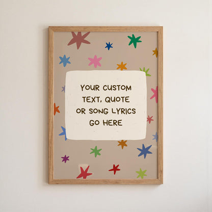 Custom Quote Print, Hand Drawn Colorful  Star Poster, Custom Wall Art, Personalized Text (MR140) — poster 12
