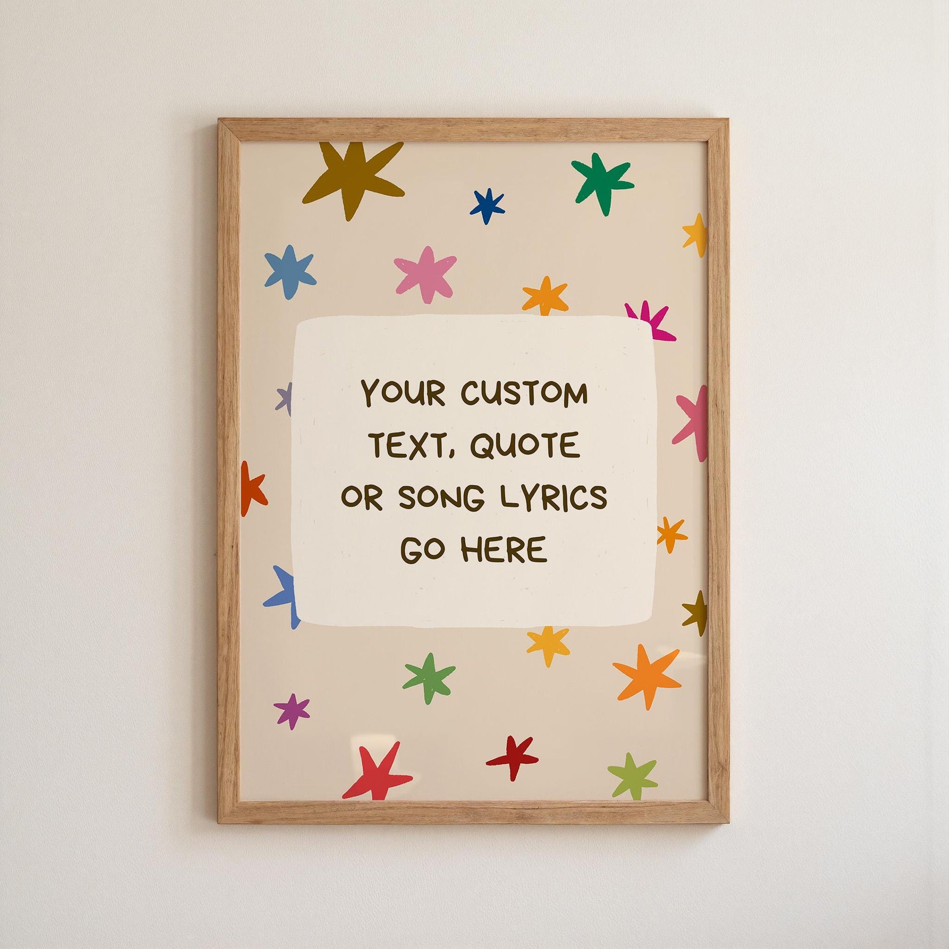 Custom Quote Print, Hand Drawn Colorful  Star Poster, Custom Wall Art, Personalized Text (MR140) — poster 1