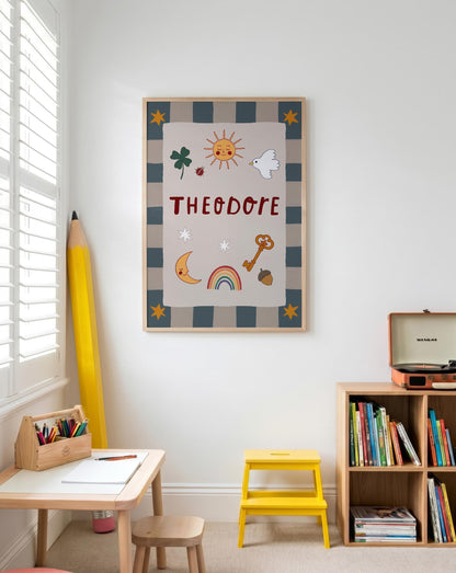 Personalized Name Print, Baby Name Sign, Nursery Wall Art, Kids Room Decor MR135