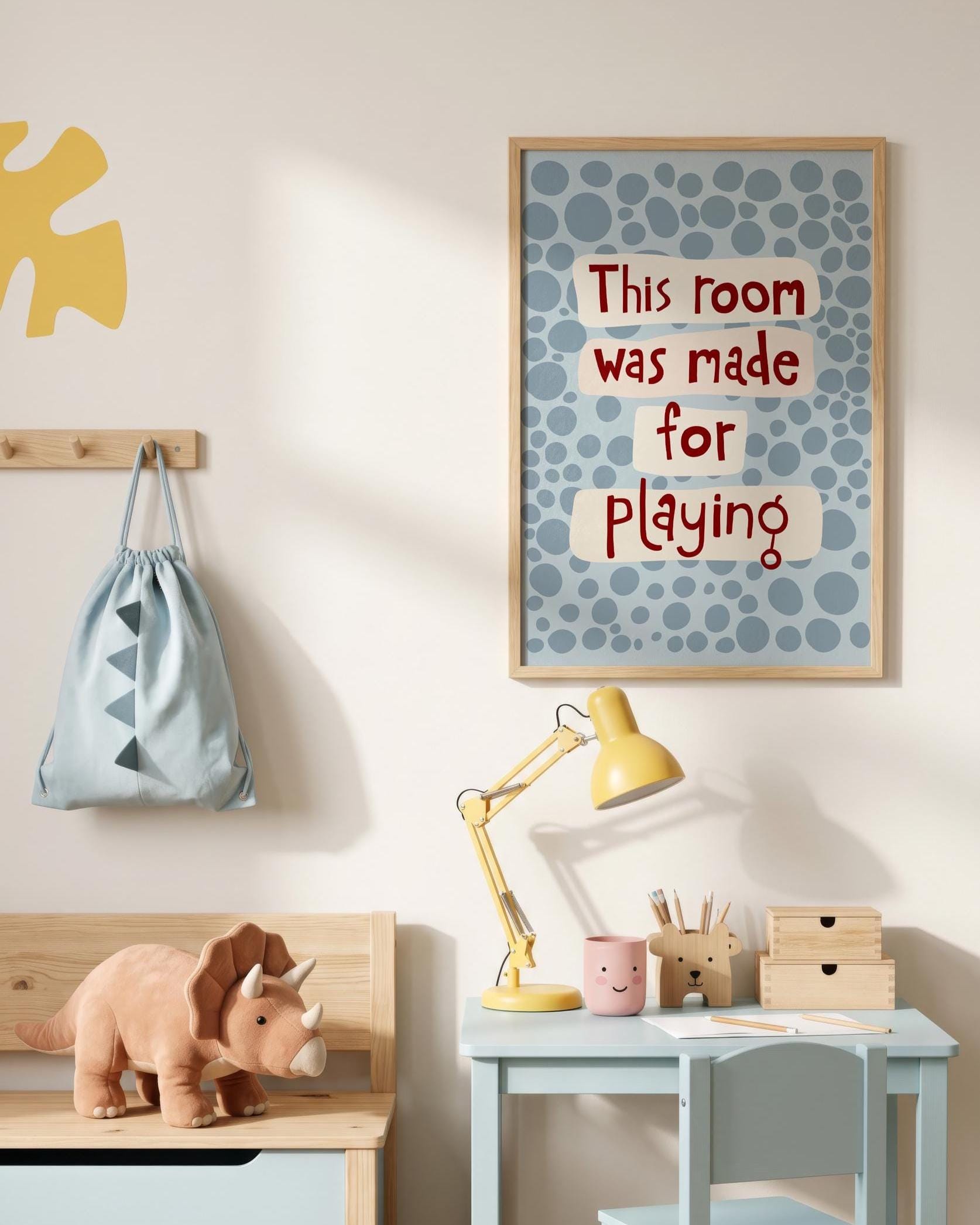 This Room Was Made for Playing Print, Nursery Kids Playroom Colorful Dopamine Poster MR60