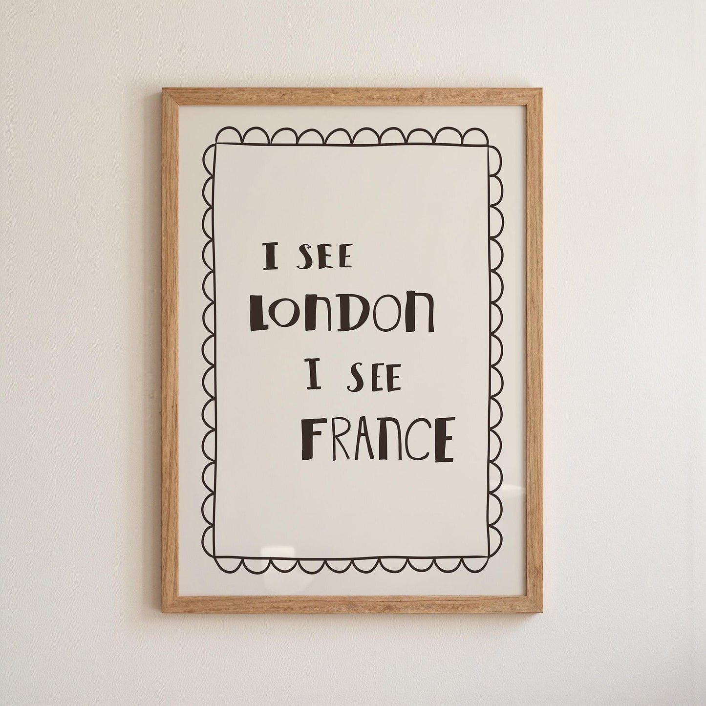 I See London I See France Print, Funny Toilet Poster, Powder Room Decor MR34