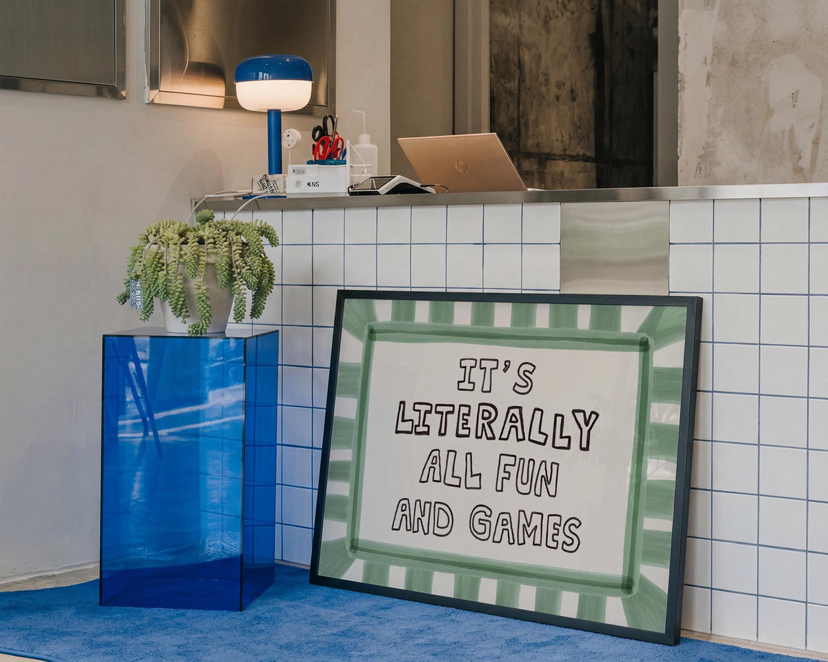 It’s Literally All Fun And Games Print, Dopamine Decor Playful Typography Wall Art MR76