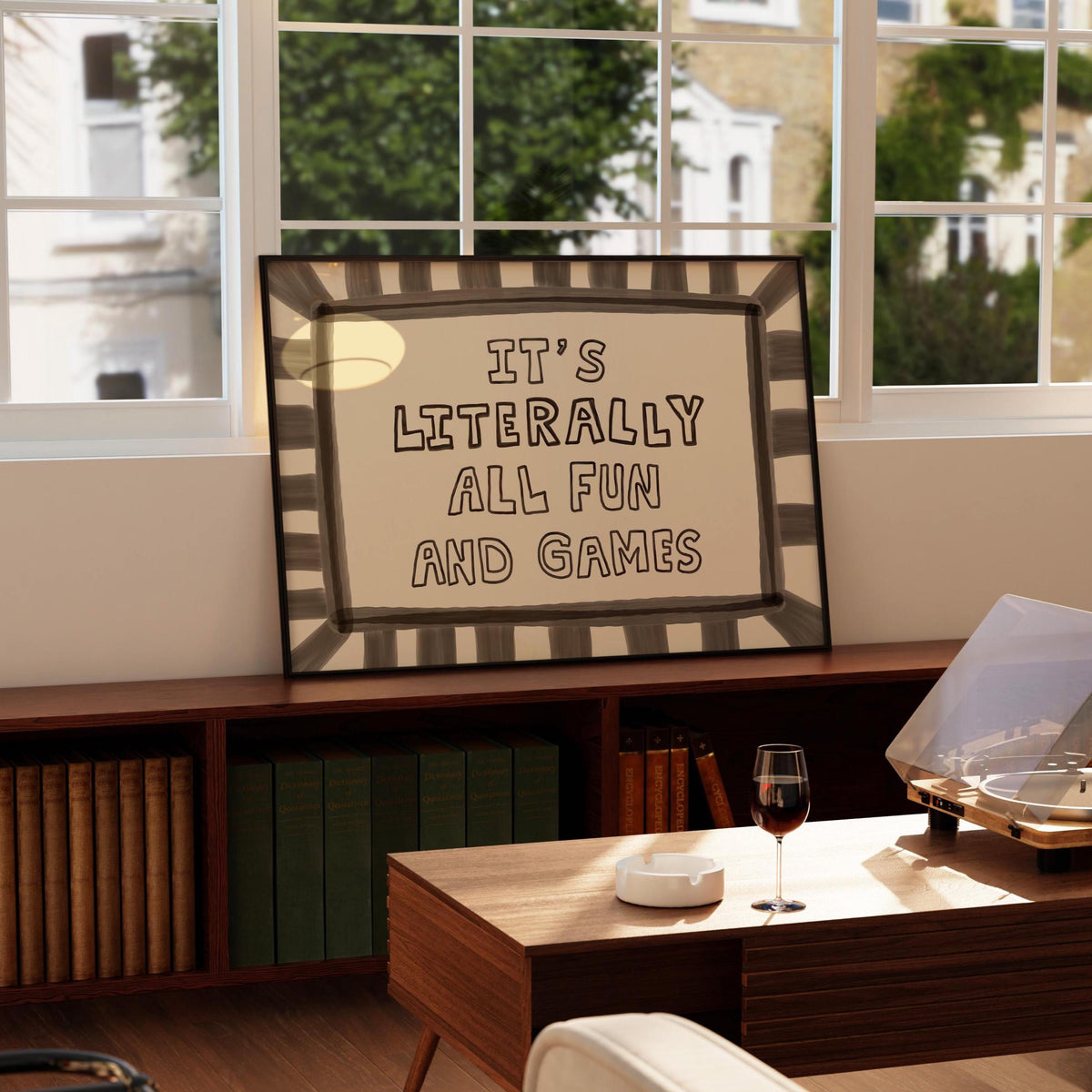 It’s Literally All Fun And Games Print, Dopamine Decor Playful Typography Wall Art MR76