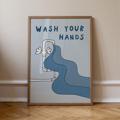 Wash Your Hands Bathroom Wall Art, Funny Funky Kids Print, Dopamine Decor MR142 — poster 6
