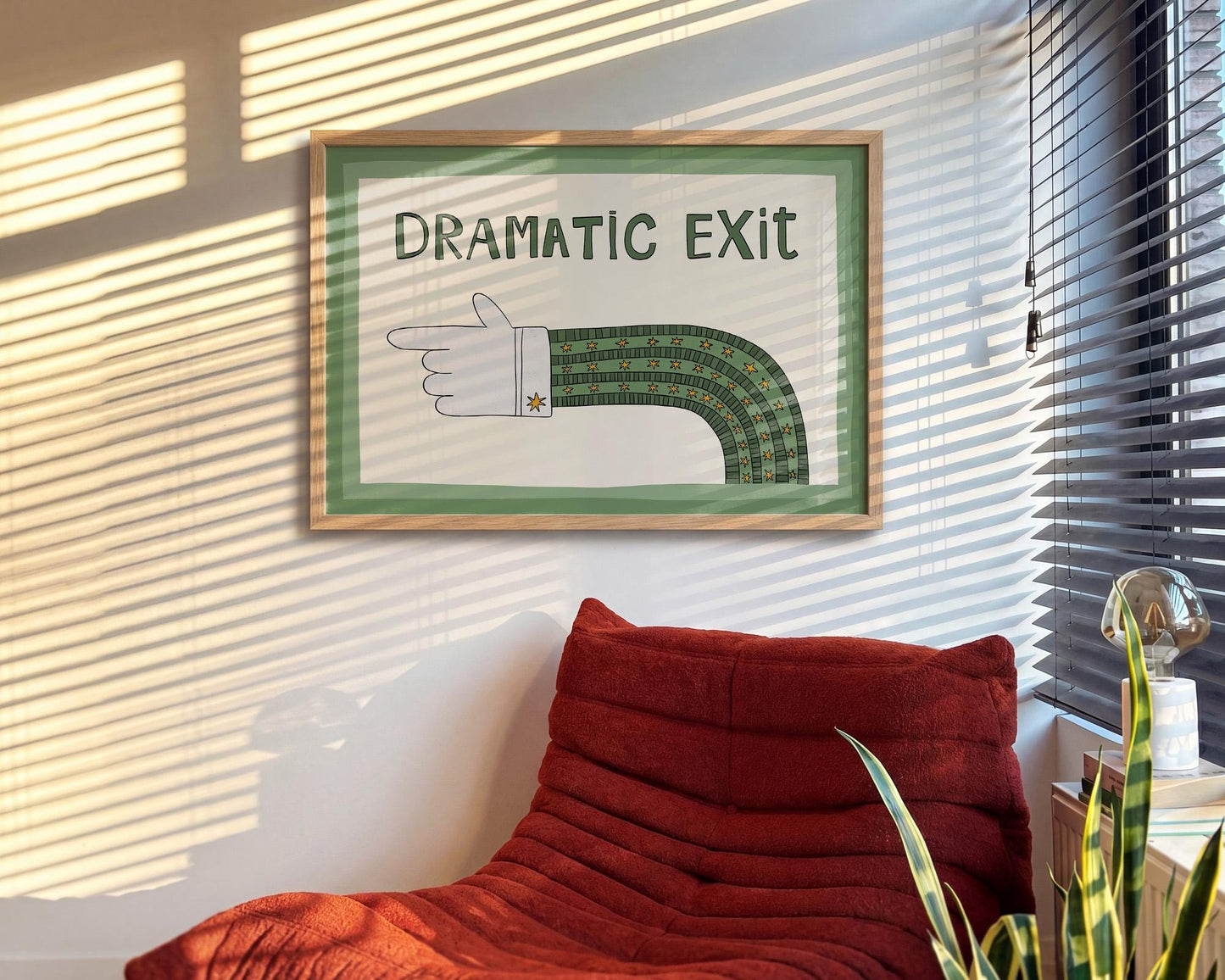 Dramatic Exit Print, Funny Wall Art, Gallery Wall Poster, Unframed MR85