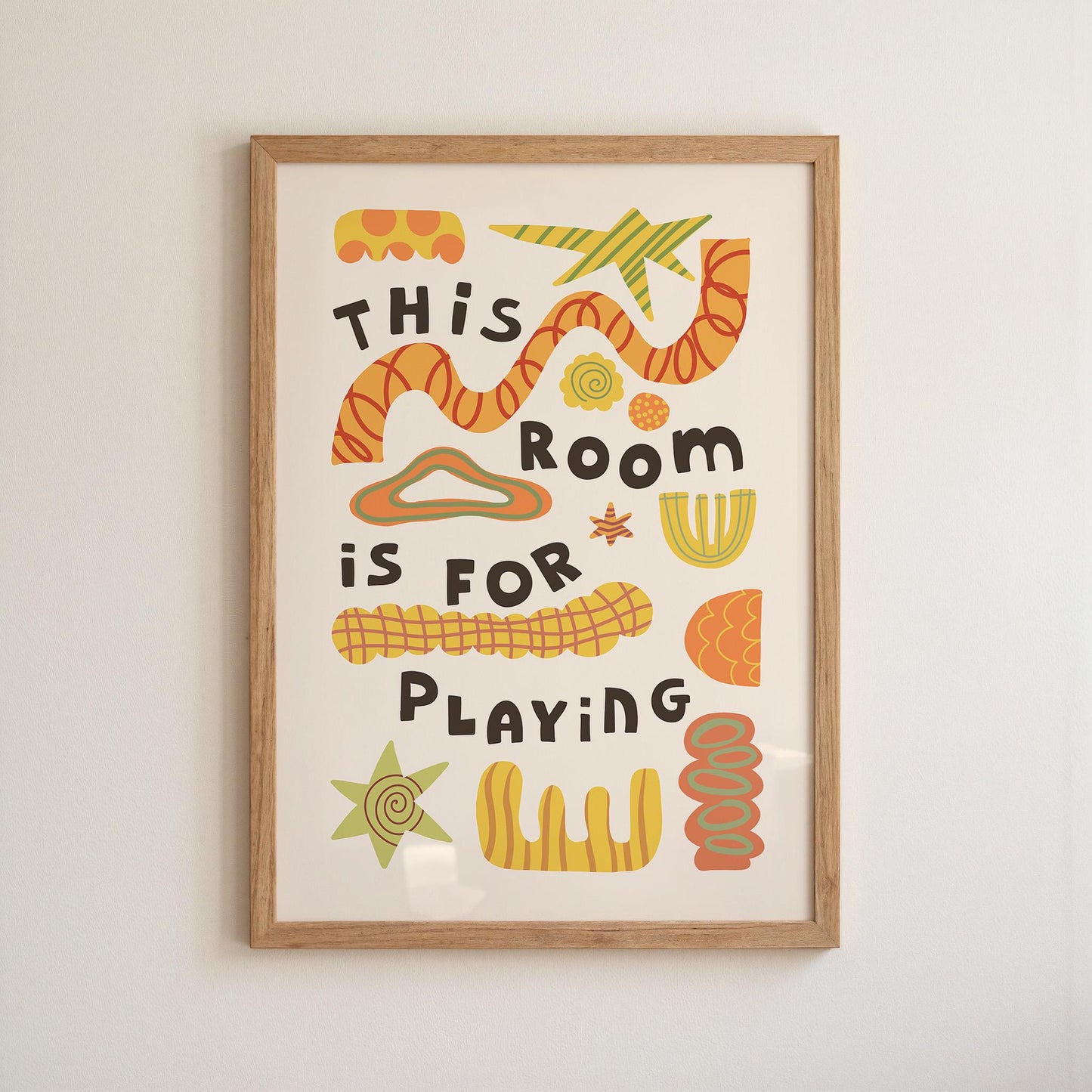 This Room Is For Playing, Playroom Wall Art, Kids Poster, Nursery Decor (MR134)