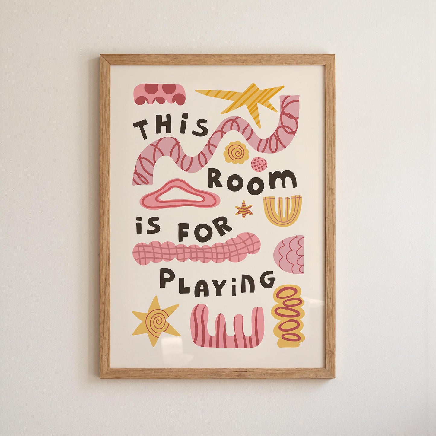 This Room Is For Playing, Playroom Wall Art, Kids Poster, Nursery Decor (MR134)