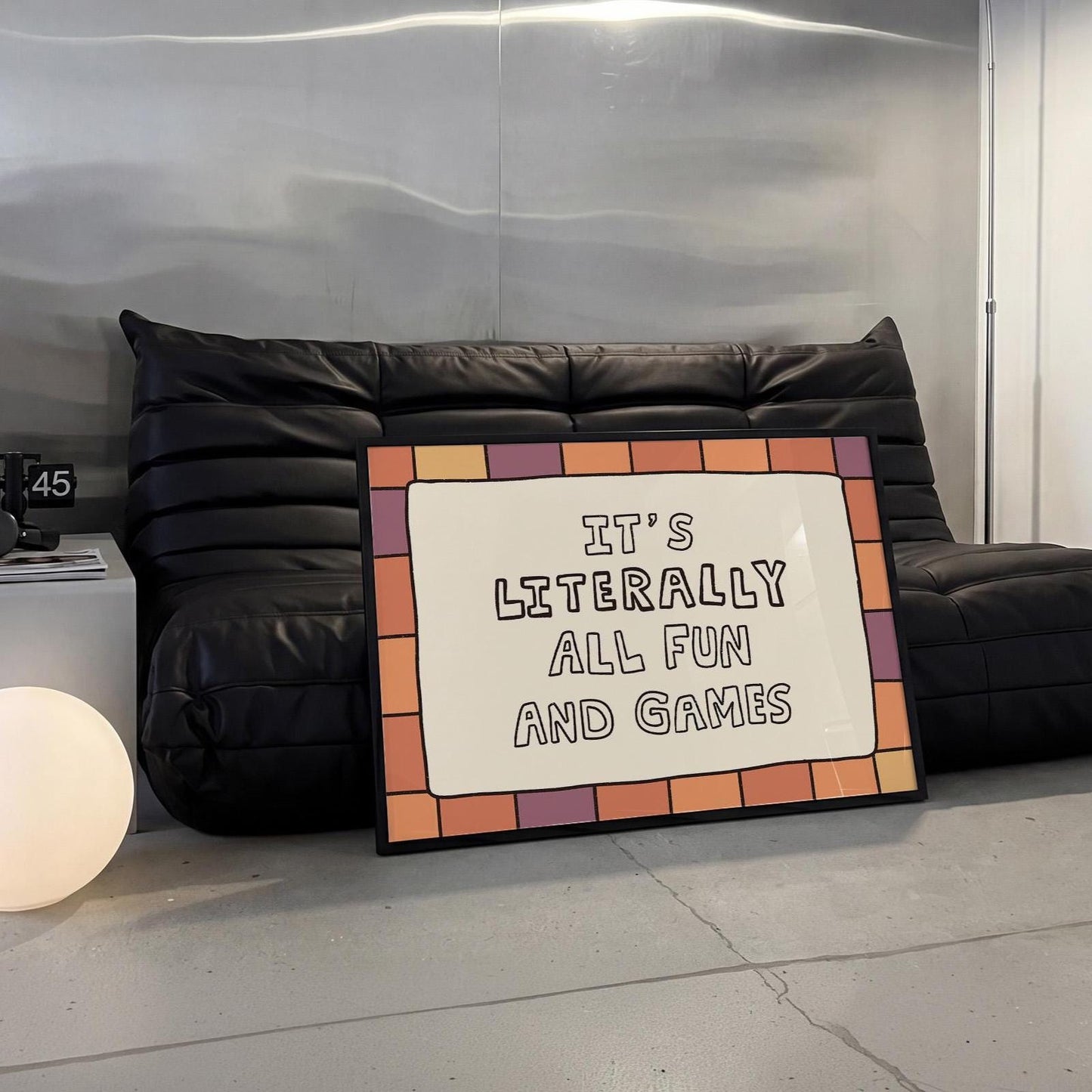 It’s Literally All Fun And Games Print, Playful Ironic Typography Wall Art MR77
