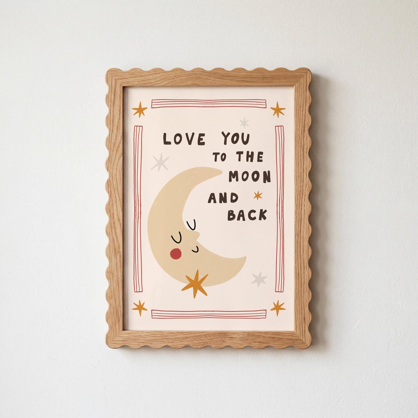 Love You to the Moon and Back, Hand-Drawn Nursery Print, Whimsical Kids Art (MR141) — poster 8