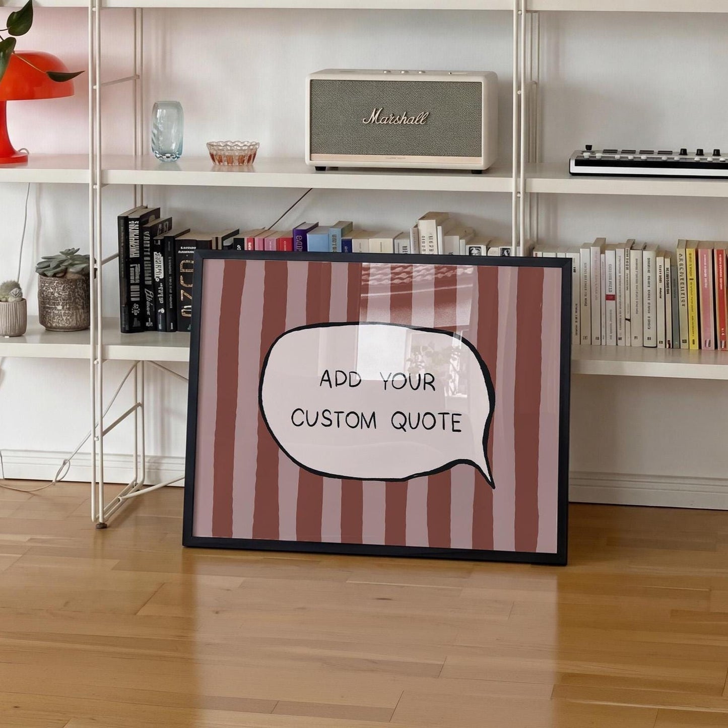 Custom Quote Print, Funky Personalized Text Poster, Striped Custom Speech Bubble Decor MR115 — poster 4
