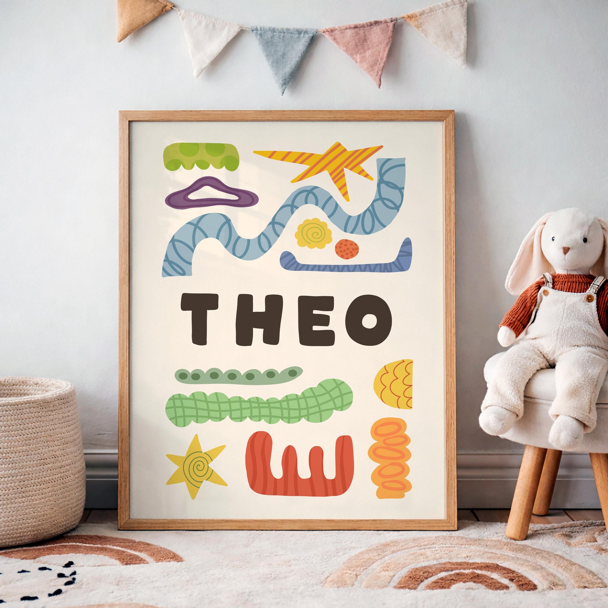 Custom Name Poster, Personalized Kids Wall Art, Baby Nursery Sign, Playroom Decor MR136